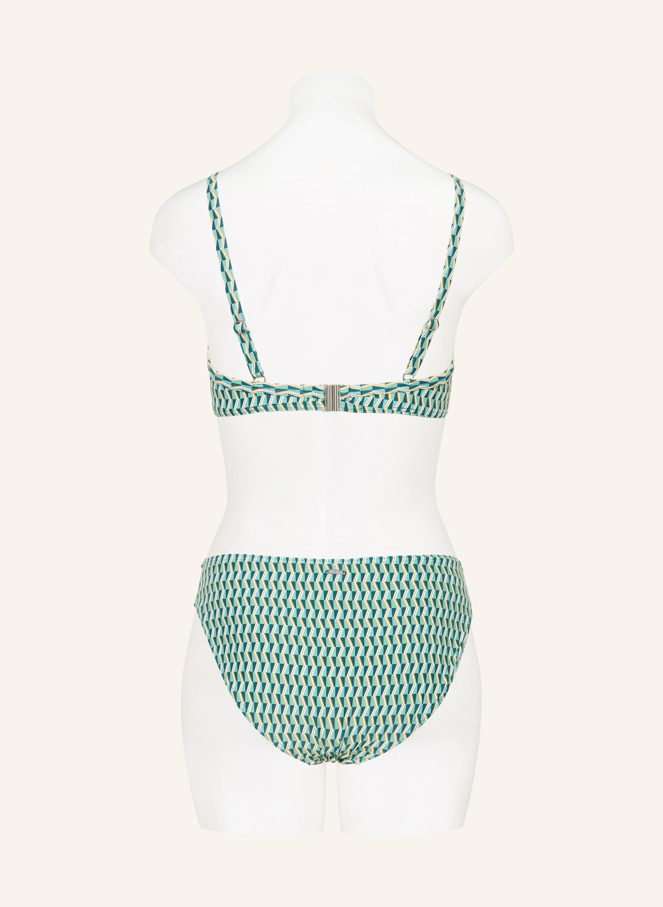 CYELL Underwire bikini top GROOVY GRAPHIC: TEAL / COGNAC / WHITE