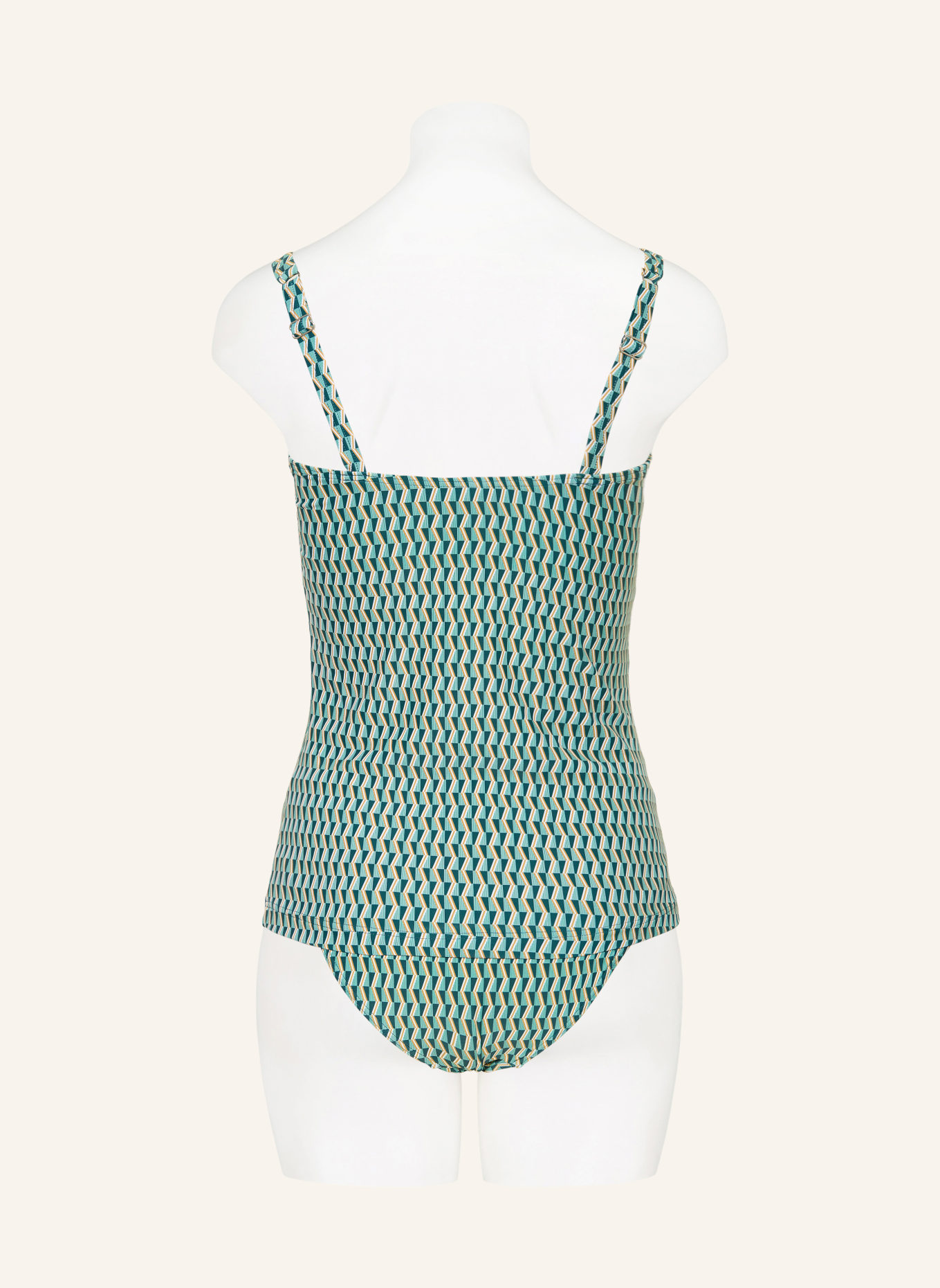 CYELL Tankini top GROOVY GRAPHIC: TEAL / COGNAC / WHITE