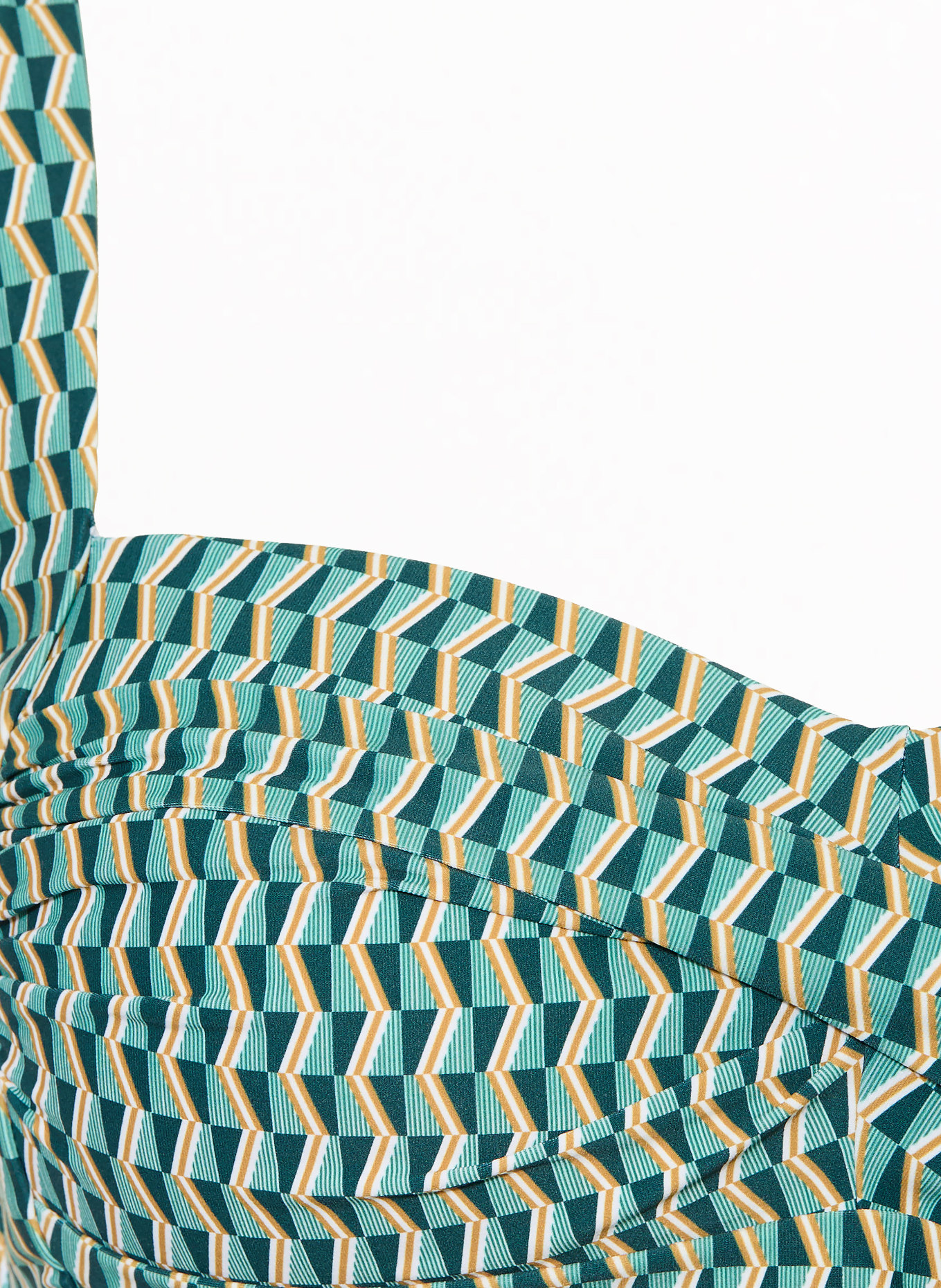 CYELL Tankini top GROOVY GRAPHIC: TEAL / COGNAC / WHITE