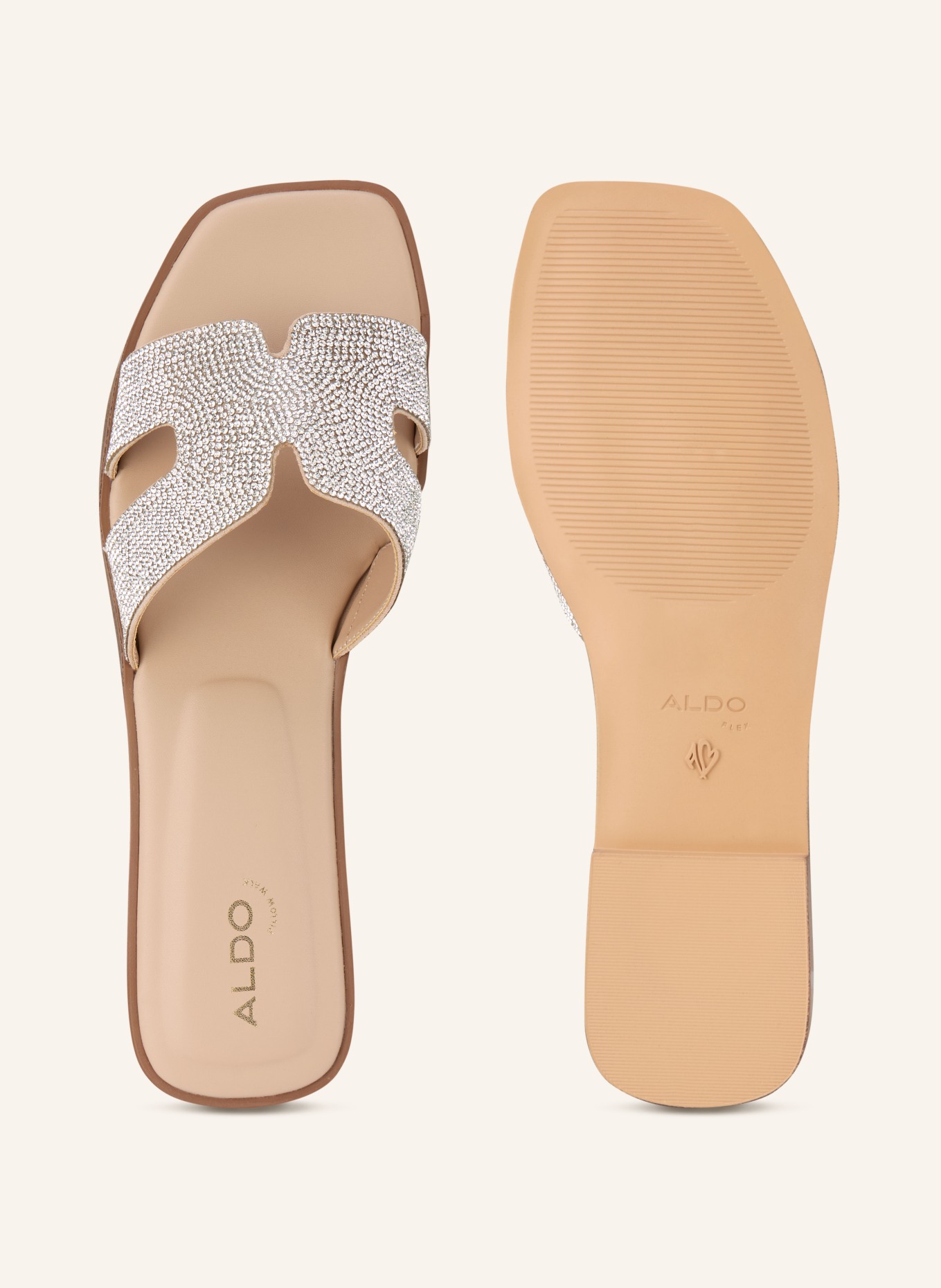 ALDO ITSANDAL mules with gemstones: WHITE GOLD