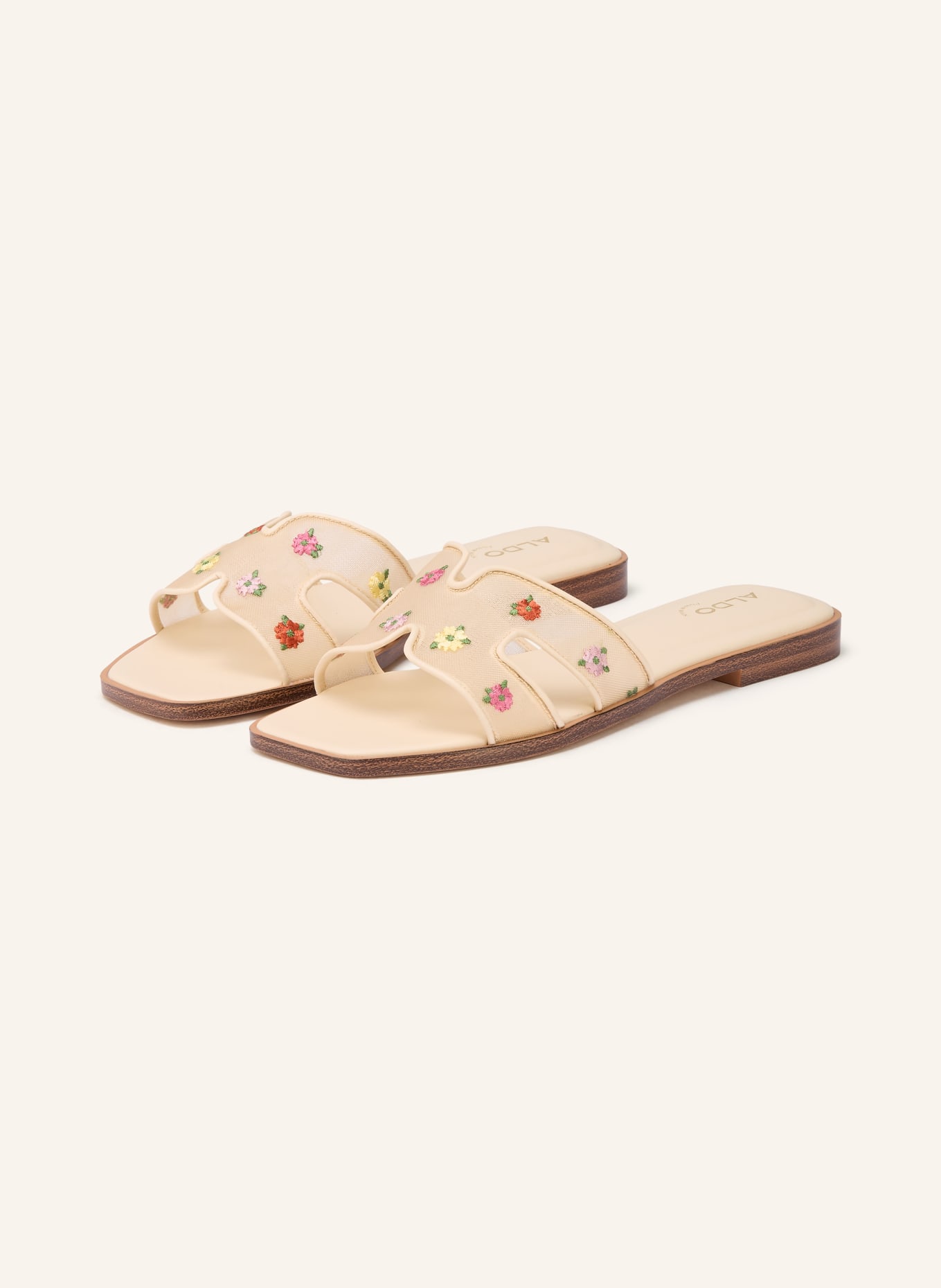 ALDO ITSANDAL mules: CREAM / PINK / GREEN