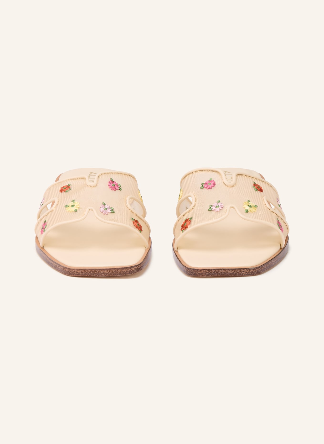 ALDO ITSANDAL mules: CREAM / PINK / GREEN