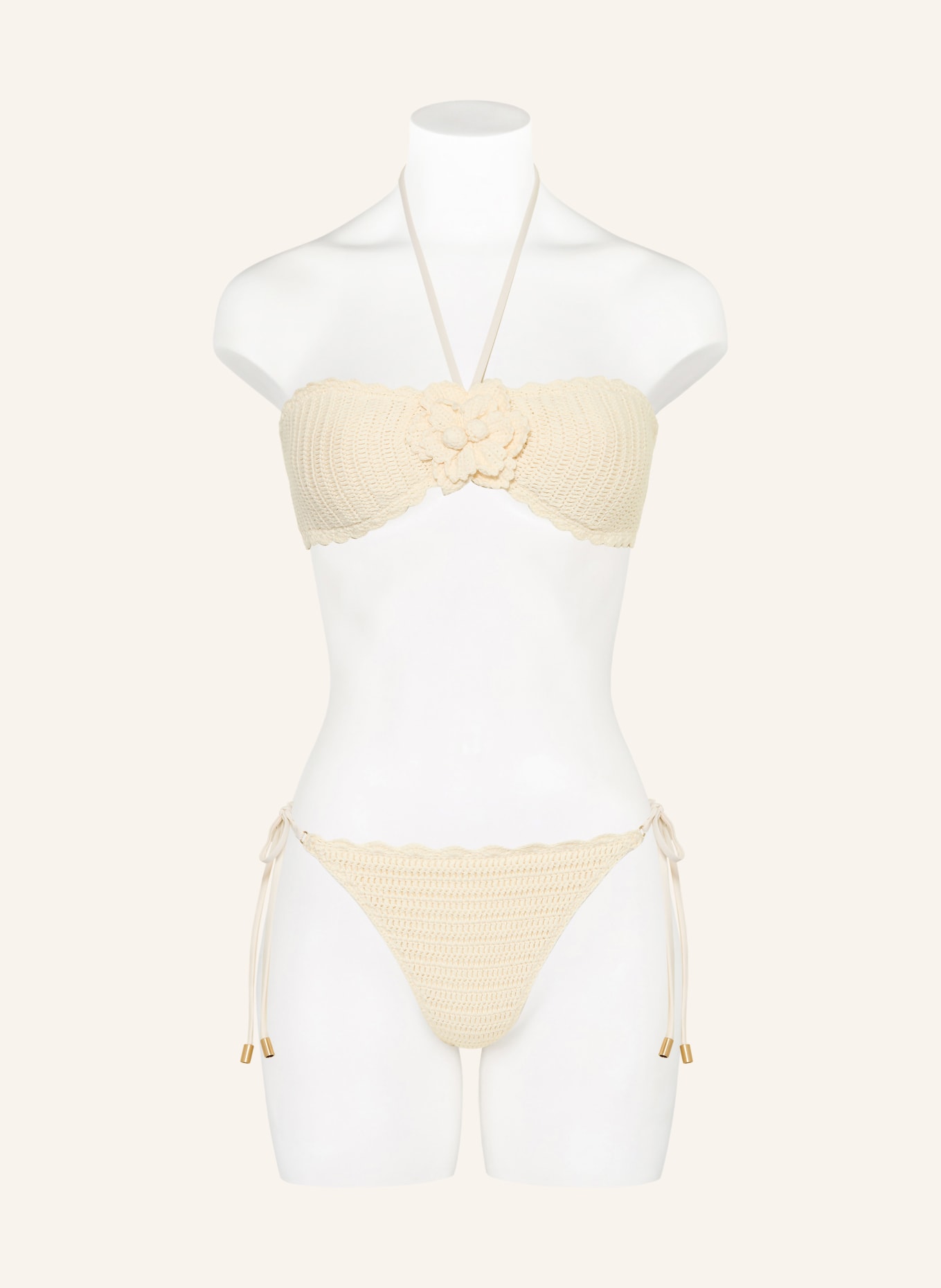 ZIMMERMANN Bandeau-Bikini AWAKEN CROCHET FLOWER: CREME