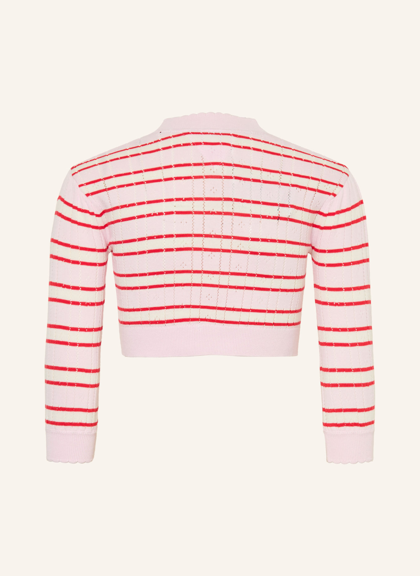TOMMY HILFIGER Strickjacke: ROSA / ROT / WEISS