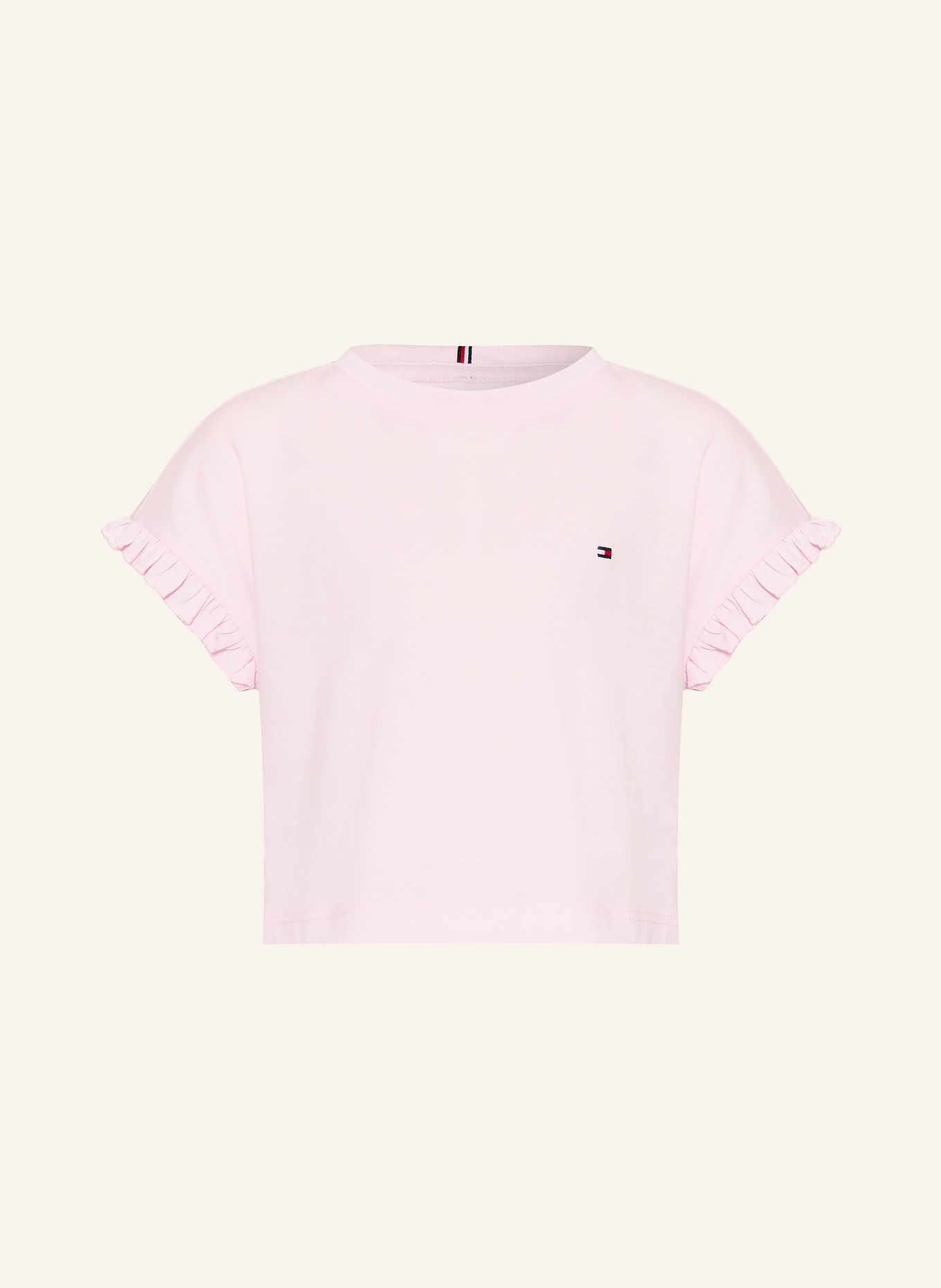 TOMMY HILFIGER T-Shirt mit Rüschen: HELLROSA