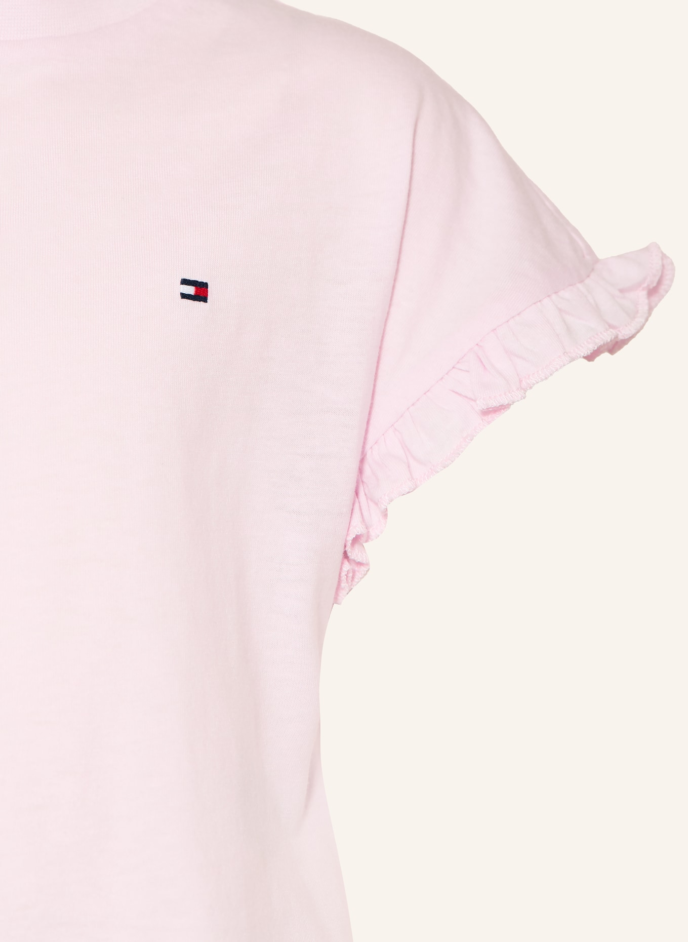 TOMMY HILFIGER T-Shirt mit Rüschen: HELLROSA