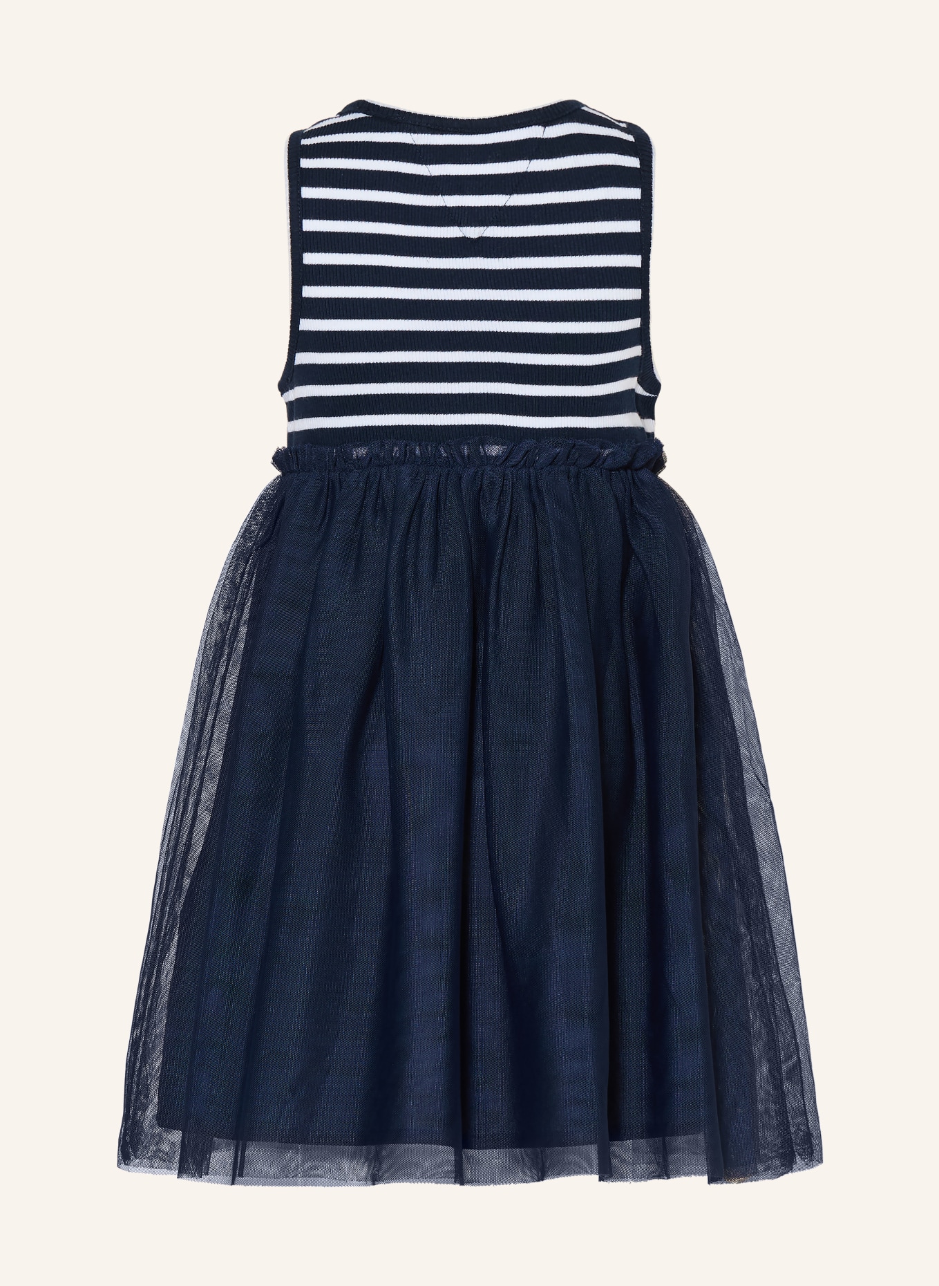 TOMMY HILFIGER Robe en mélange de matières: BLEU FONCÉ / BLANC