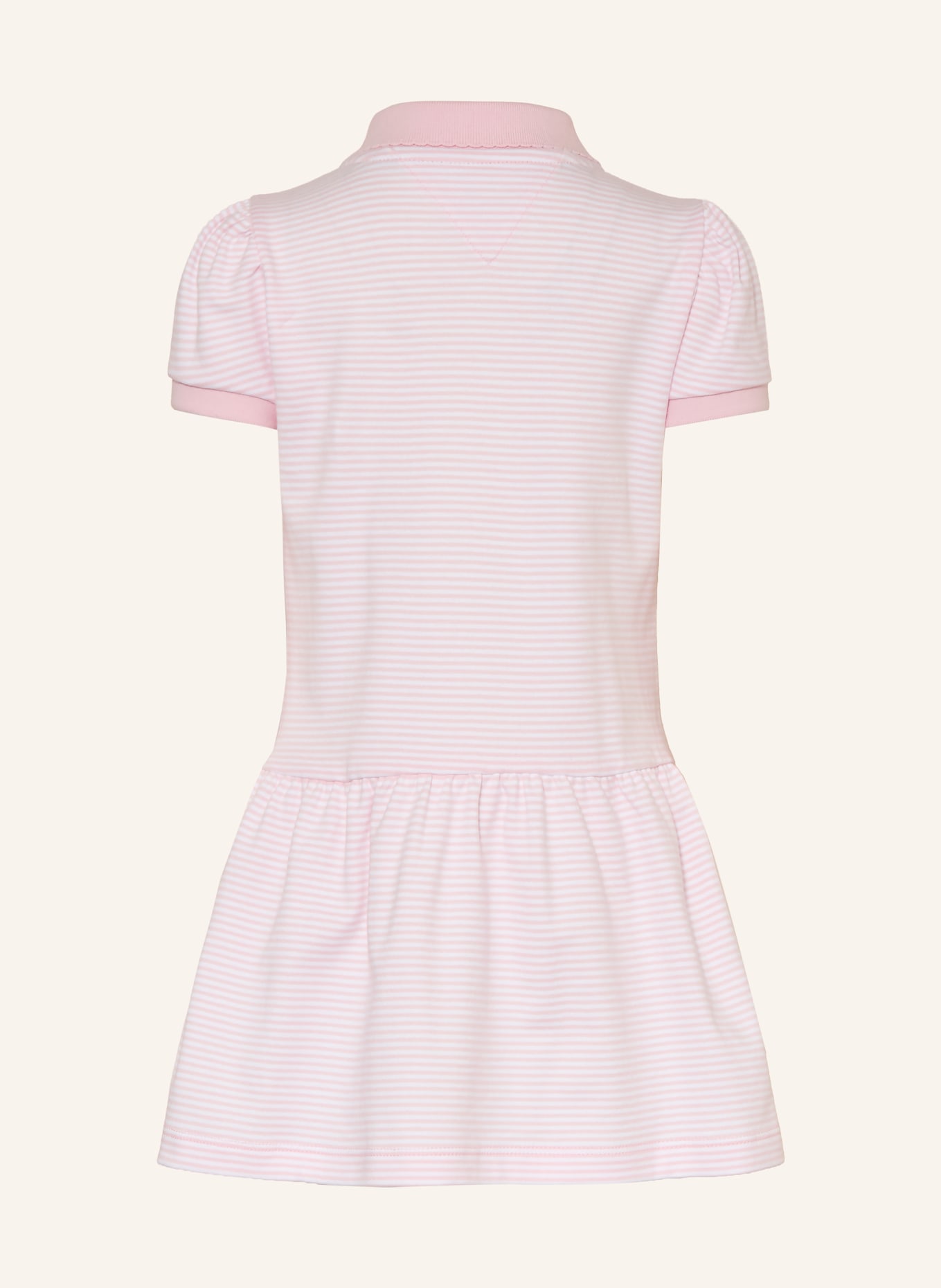 TOMMY HILFIGER Robe polo en jersey: ROSE / BLANC