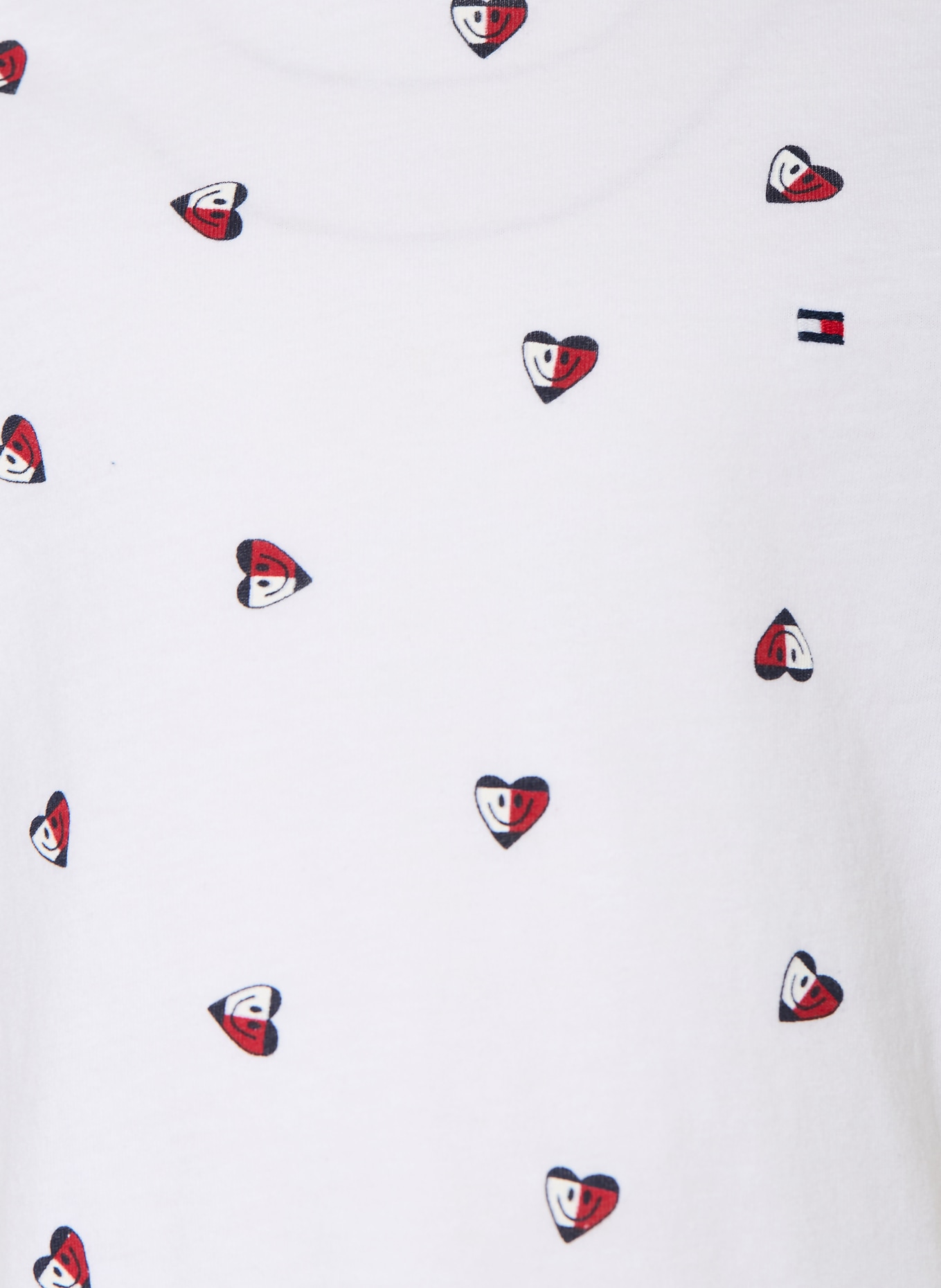 TOMMY HILFIGER T-Shirt HEART: WEISS / DUNKELROT / DUNKELBLAU