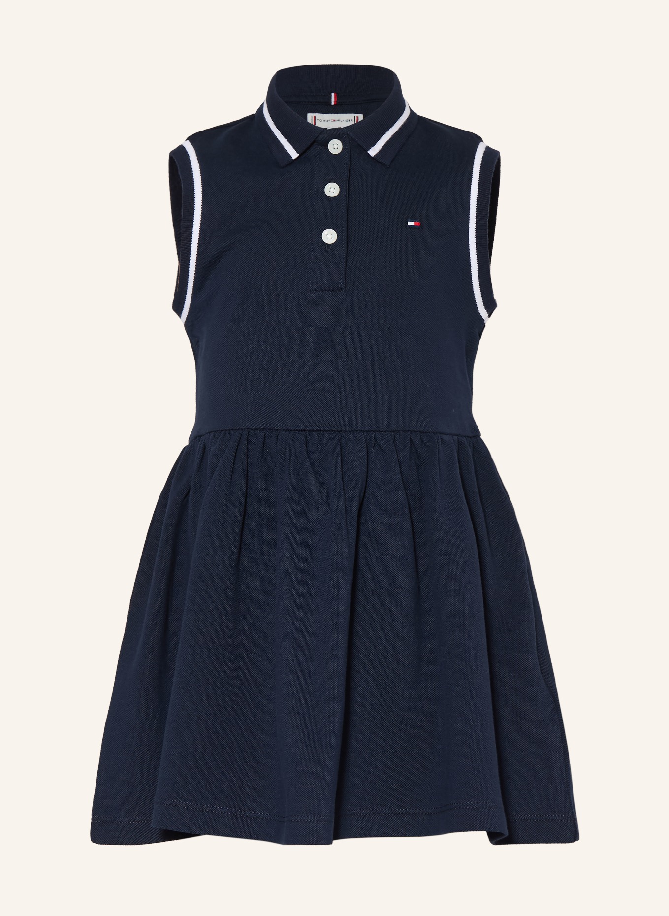 TOMMY HILFIGER Robe polo en piqué: BLEU FONCÉ / BLANC
