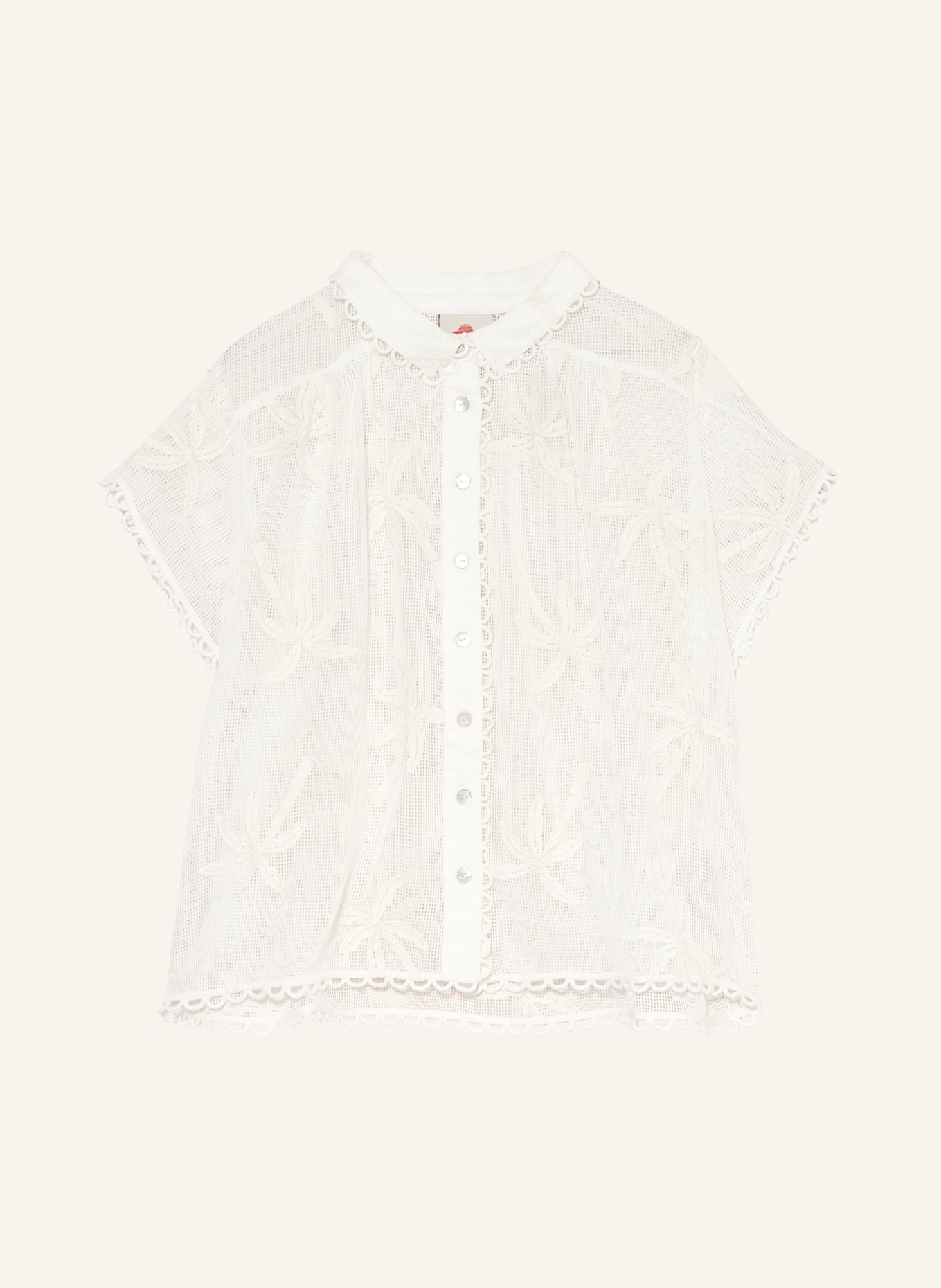 FARM RIO Hemdbluse WHITE PALM TREES: ECRU