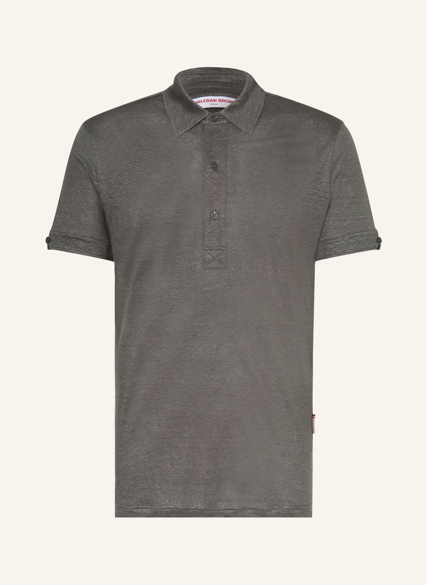 ORLEBAR BROWN Koszulka polo z dżerseju SEBASTIAN z lnu: CZIEMNOSZARY