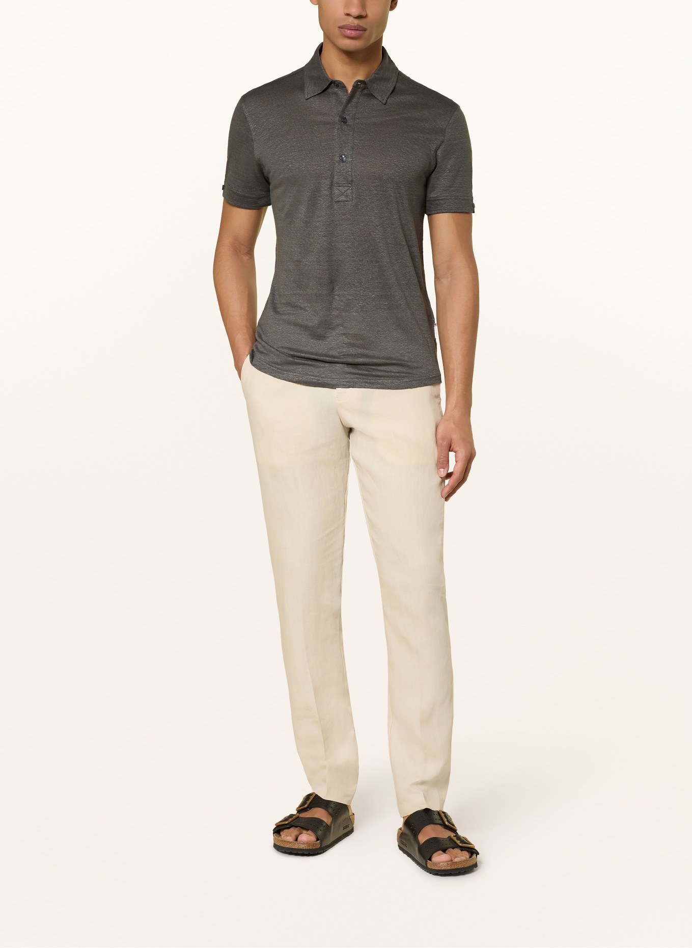 ORLEBAR BROWN Koszulka polo z dżerseju SEBASTIAN z lnu: CZIEMNOSZARY