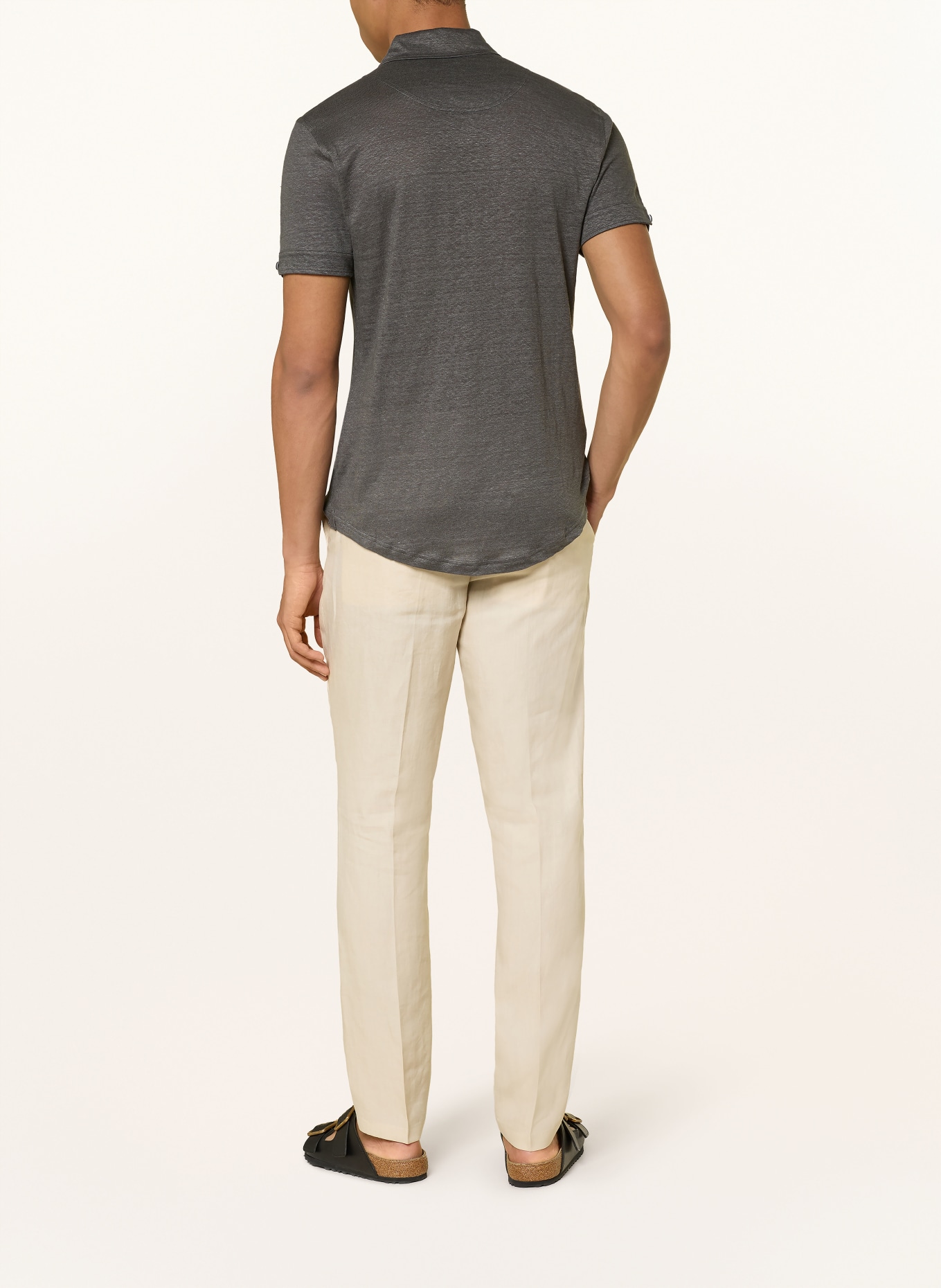 ORLEBAR BROWN Koszulka polo z dżerseju SEBASTIAN z lnu: CZIEMNOSZARY