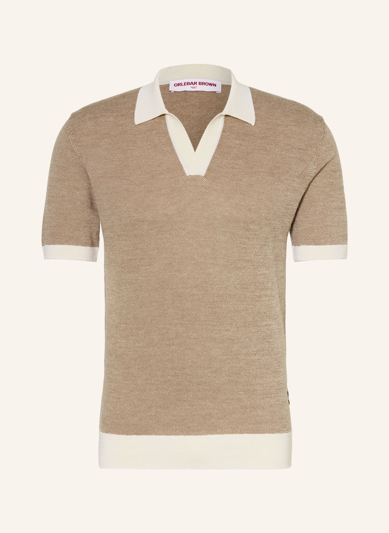 ORLEBAR BROWN Strick-Poloshirt HORTON: CAMEL / BEIGE