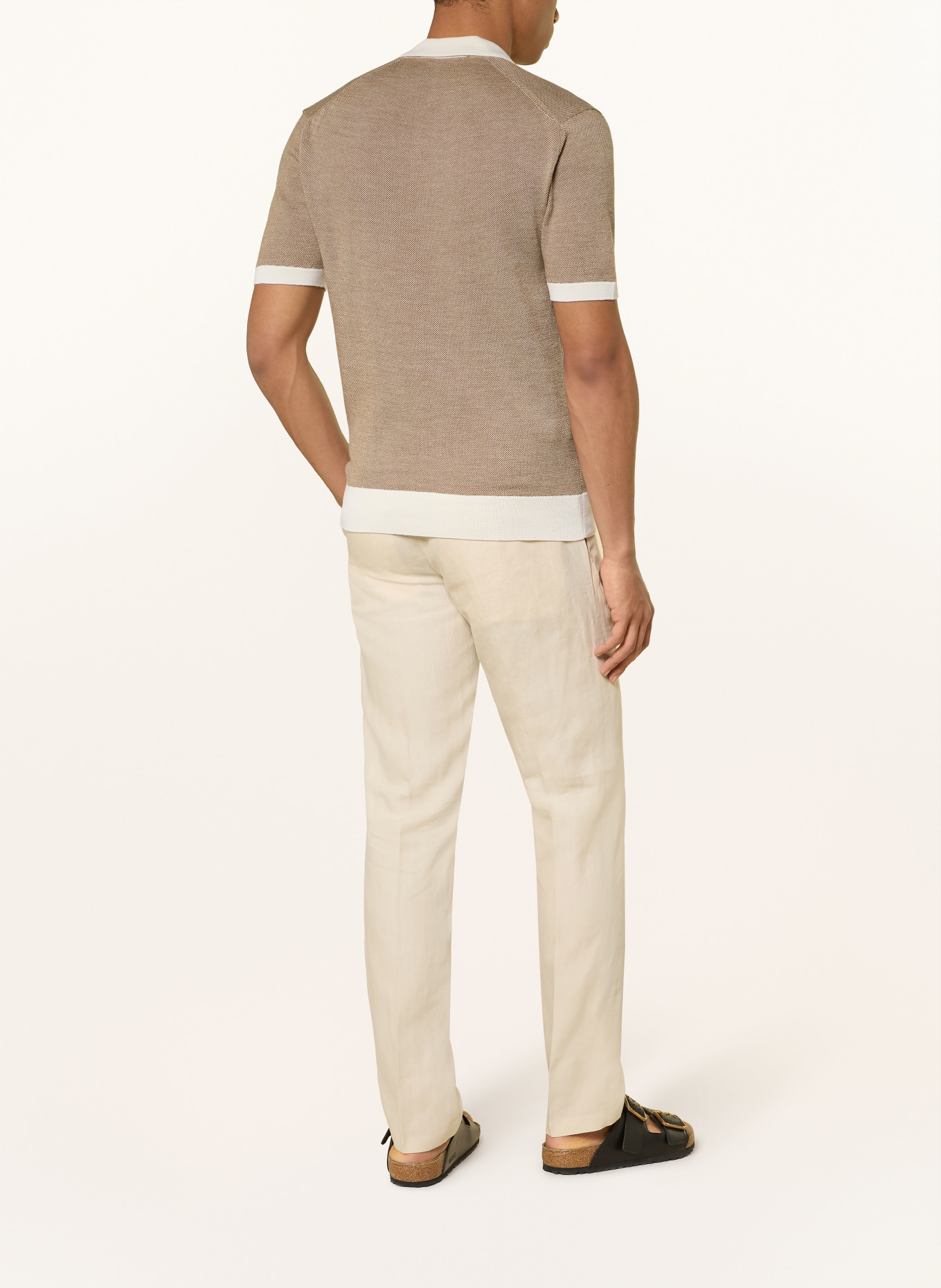 ORLEBAR BROWN Strick-Poloshirt HORTON: CAMEL / BEIGE