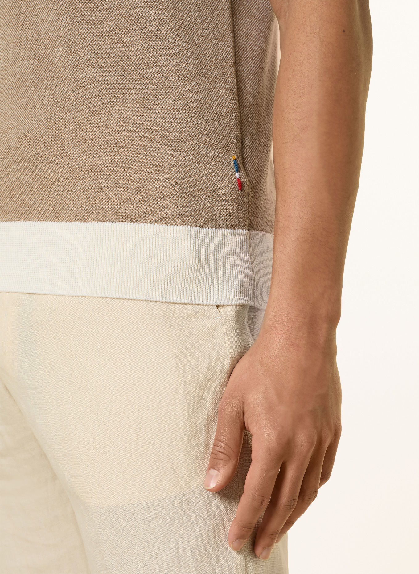 ORLEBAR BROWN Strick-Poloshirt HORTON: CAMEL / BEIGE