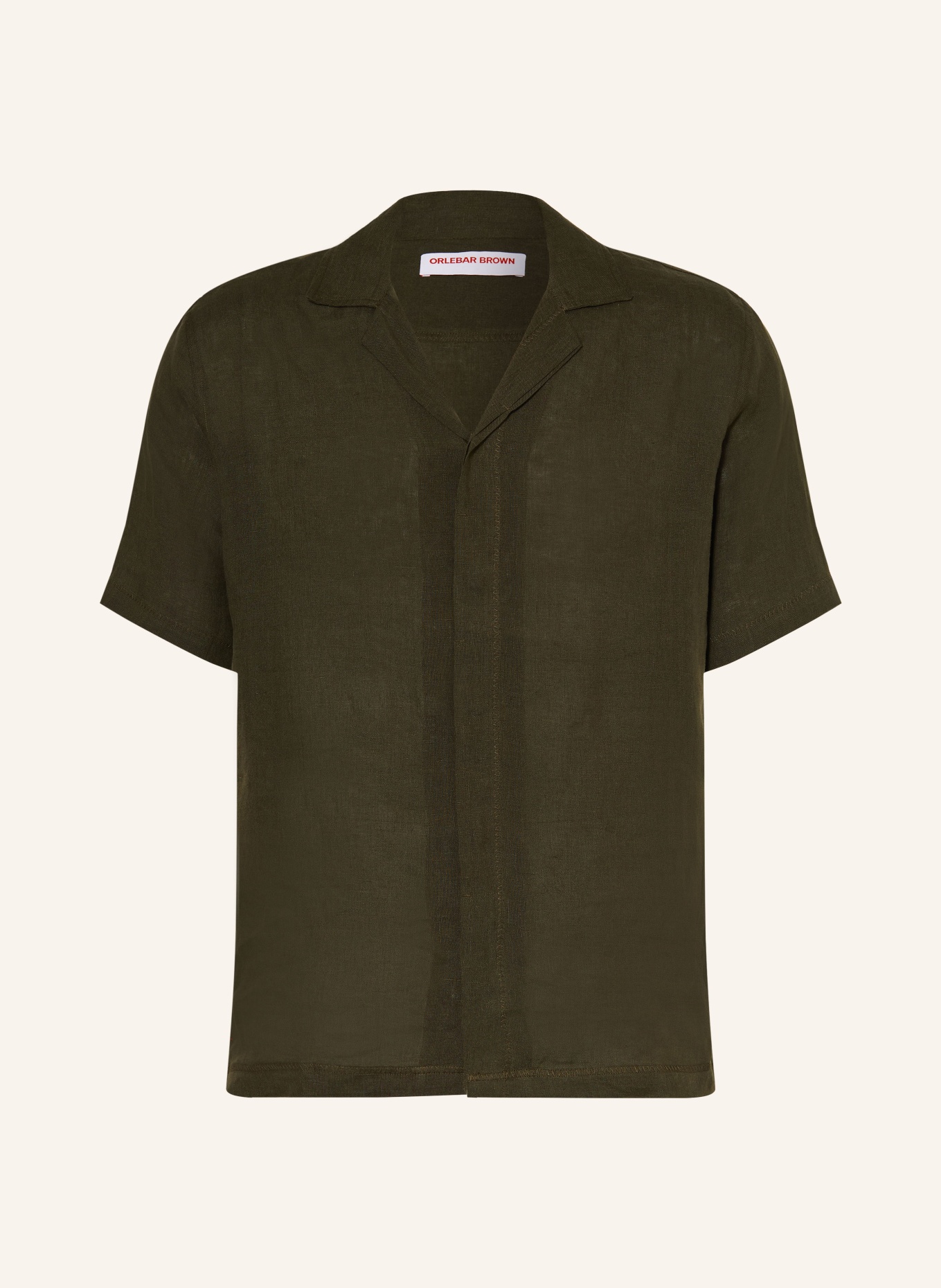 ORLEBAR BROWN Resorthemd MAITAN II Regular Fit aus Leinen: KHAKI