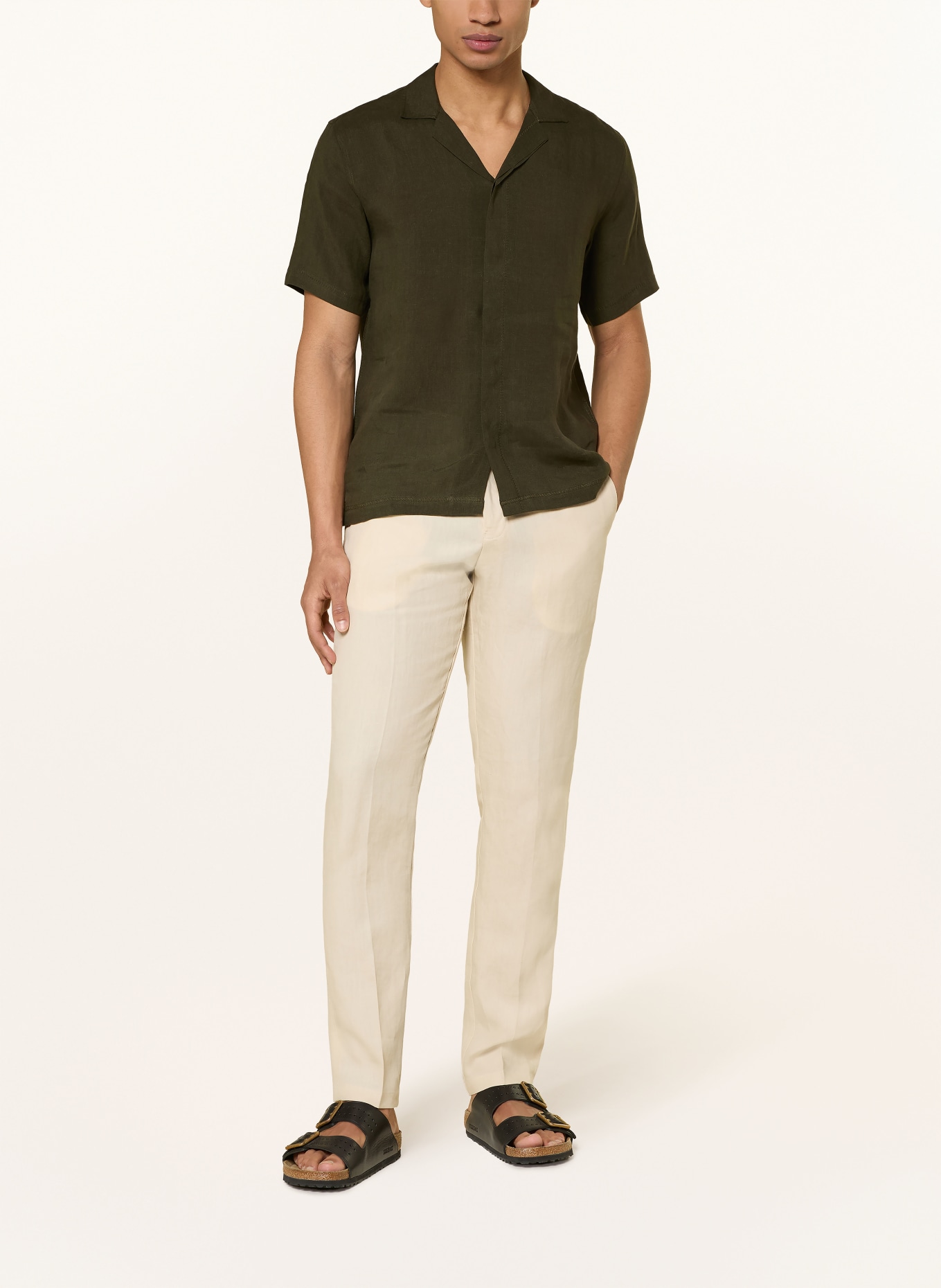 ORLEBAR BROWN Resorthemd MAITAN II Regular Fit aus Leinen: KHAKI