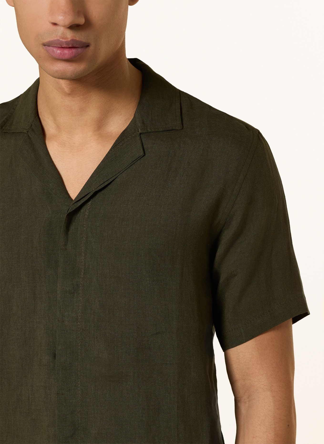 ORLEBAR BROWN Resorthemd MAITAN II Regular Fit aus Leinen: KHAKI