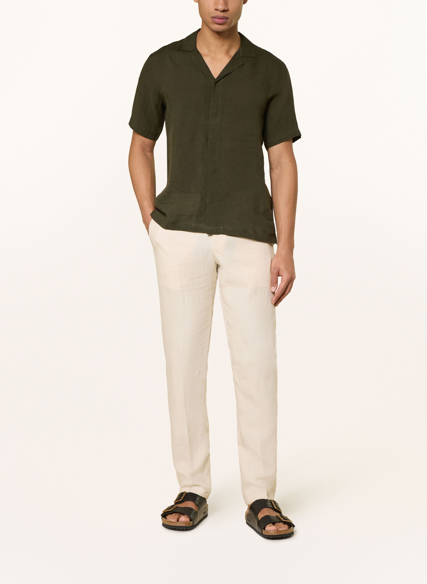 ORLEBAR BROWN Lněné kalhoty GRIFFON: REŽNÁ