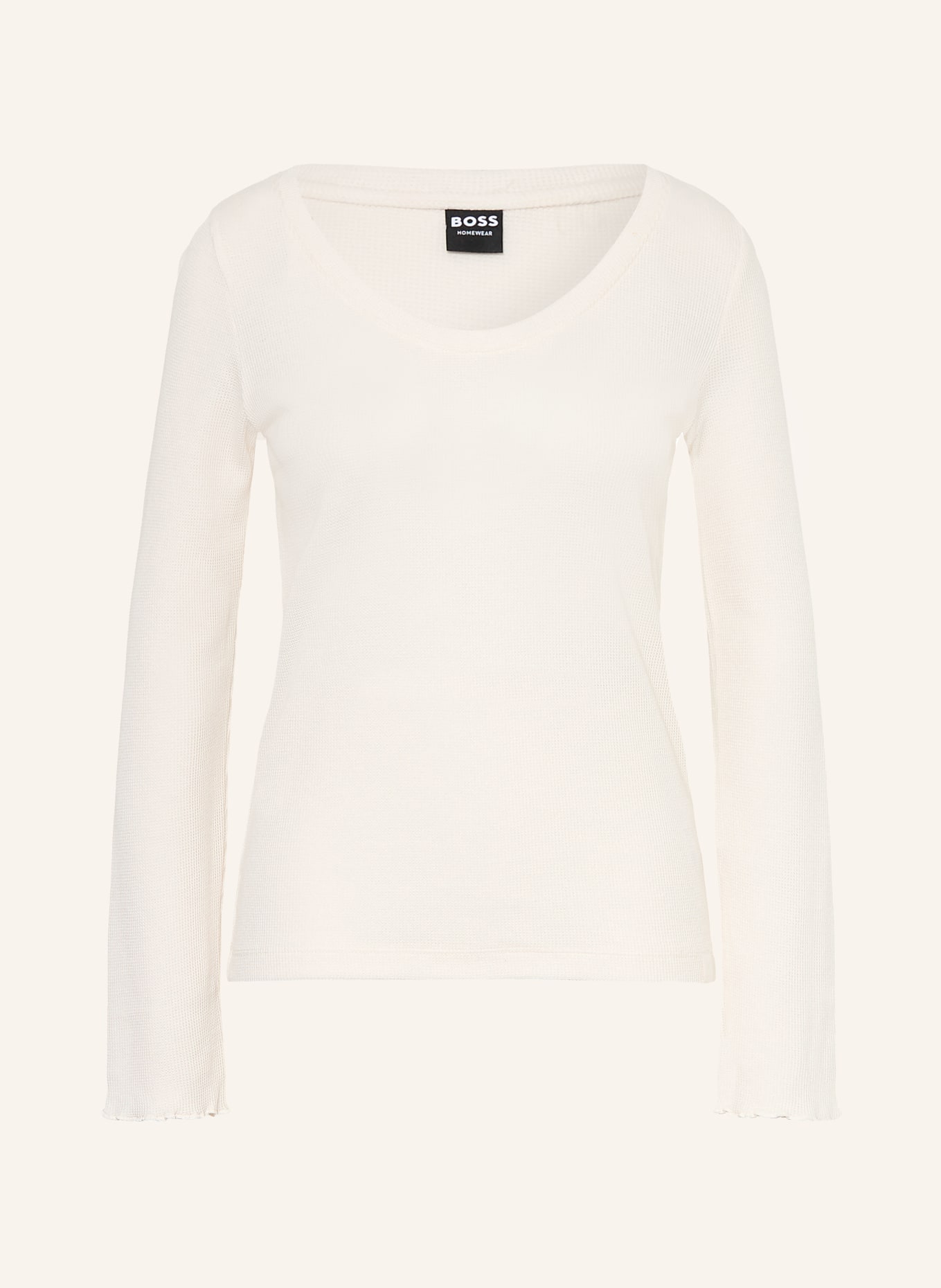 BOSS Chemise de nuit COSY WAFFLE: CRÈME