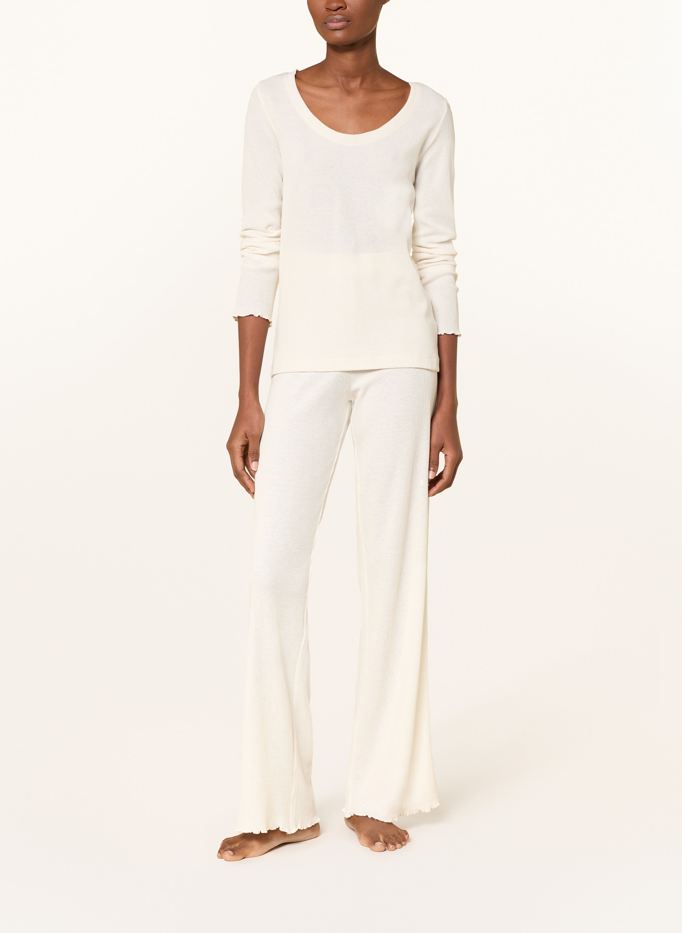 BOSS Chemise de nuit COSY WAFFLE: CRÈME