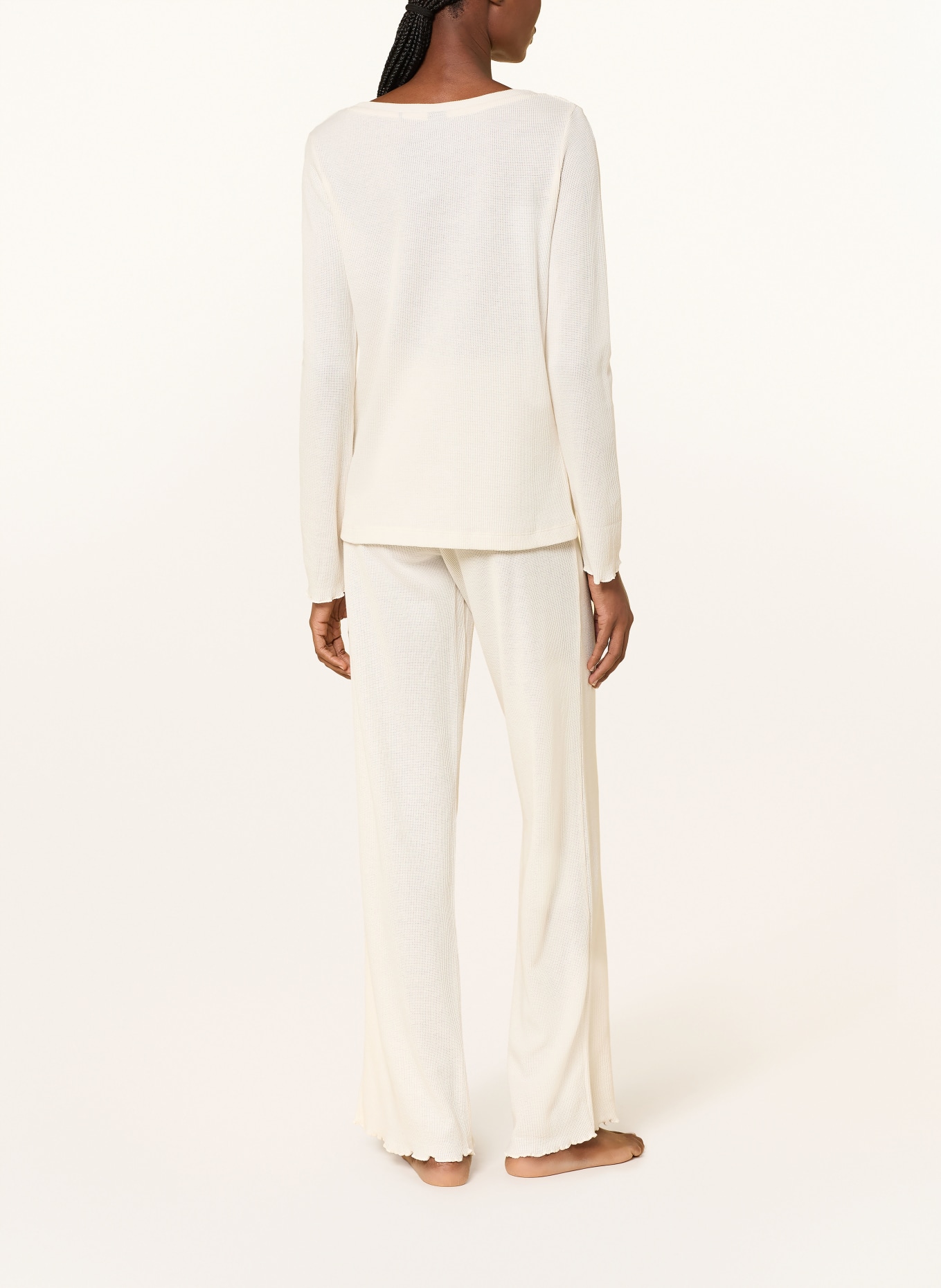 BOSS Chemise de nuit COSY WAFFLE: CRÈME