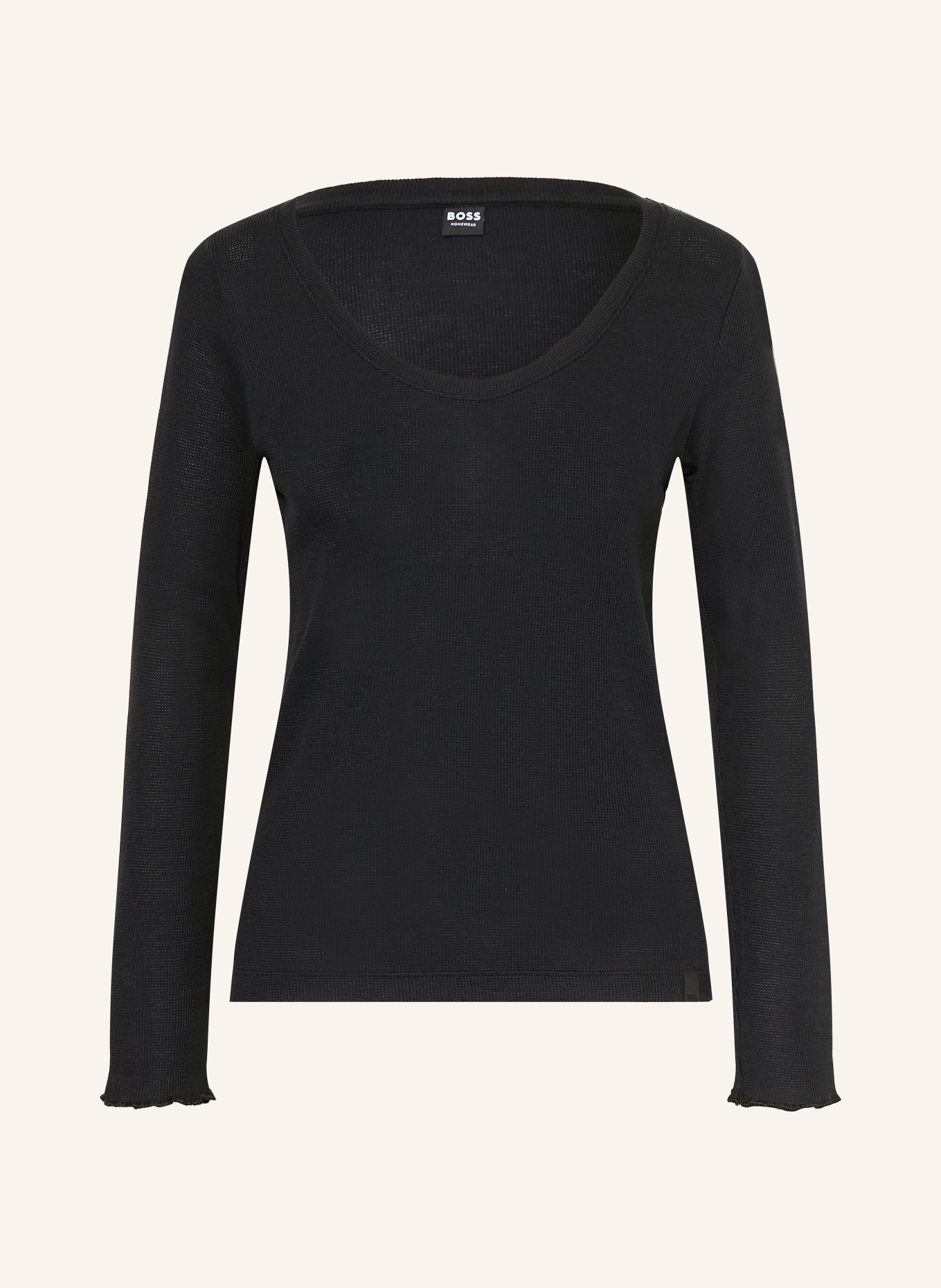 BOSS Chemise de nuit COSY WAFFLE: NOIR