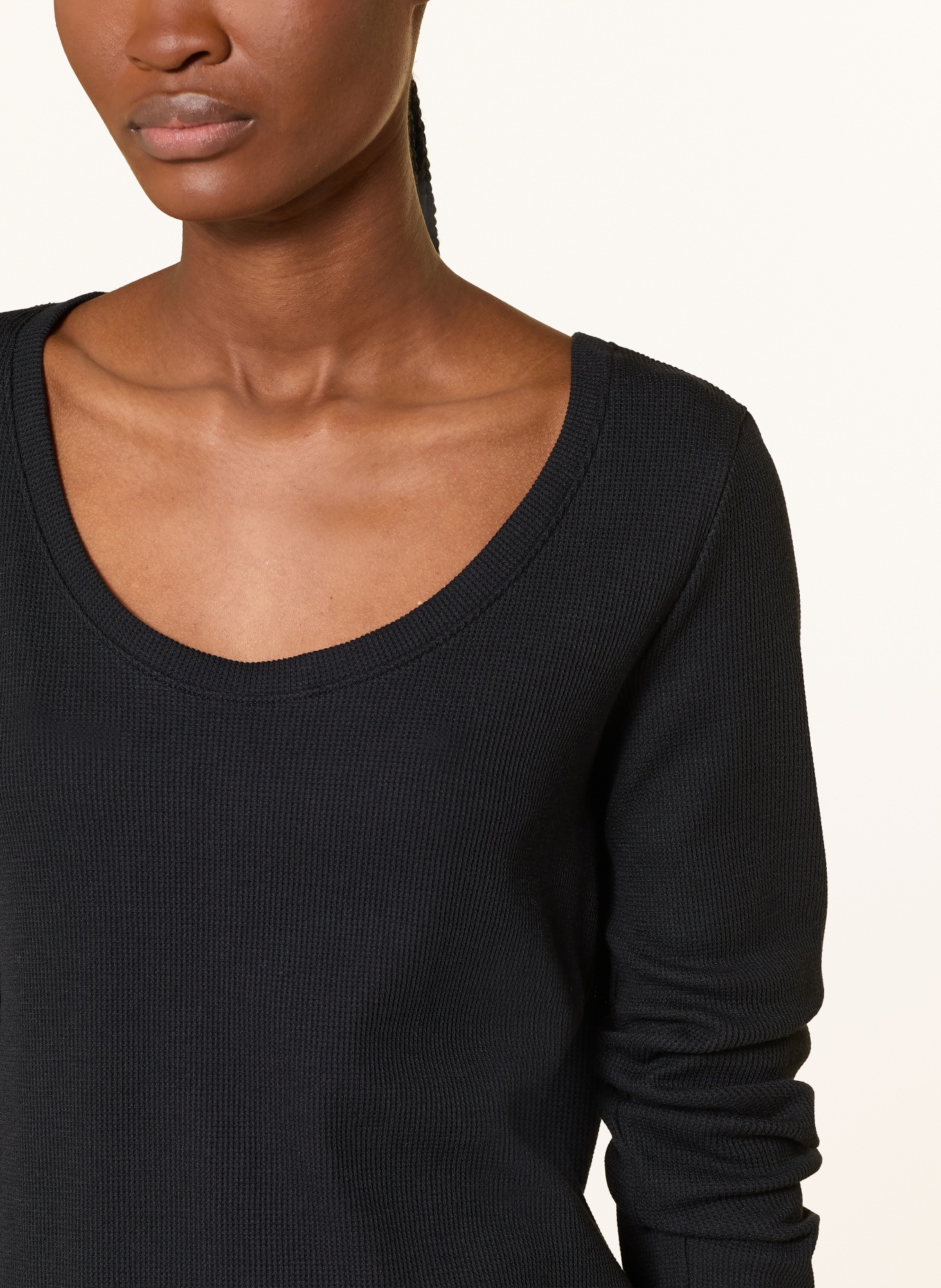 BOSS Chemise de nuit COSY WAFFLE: NOIR