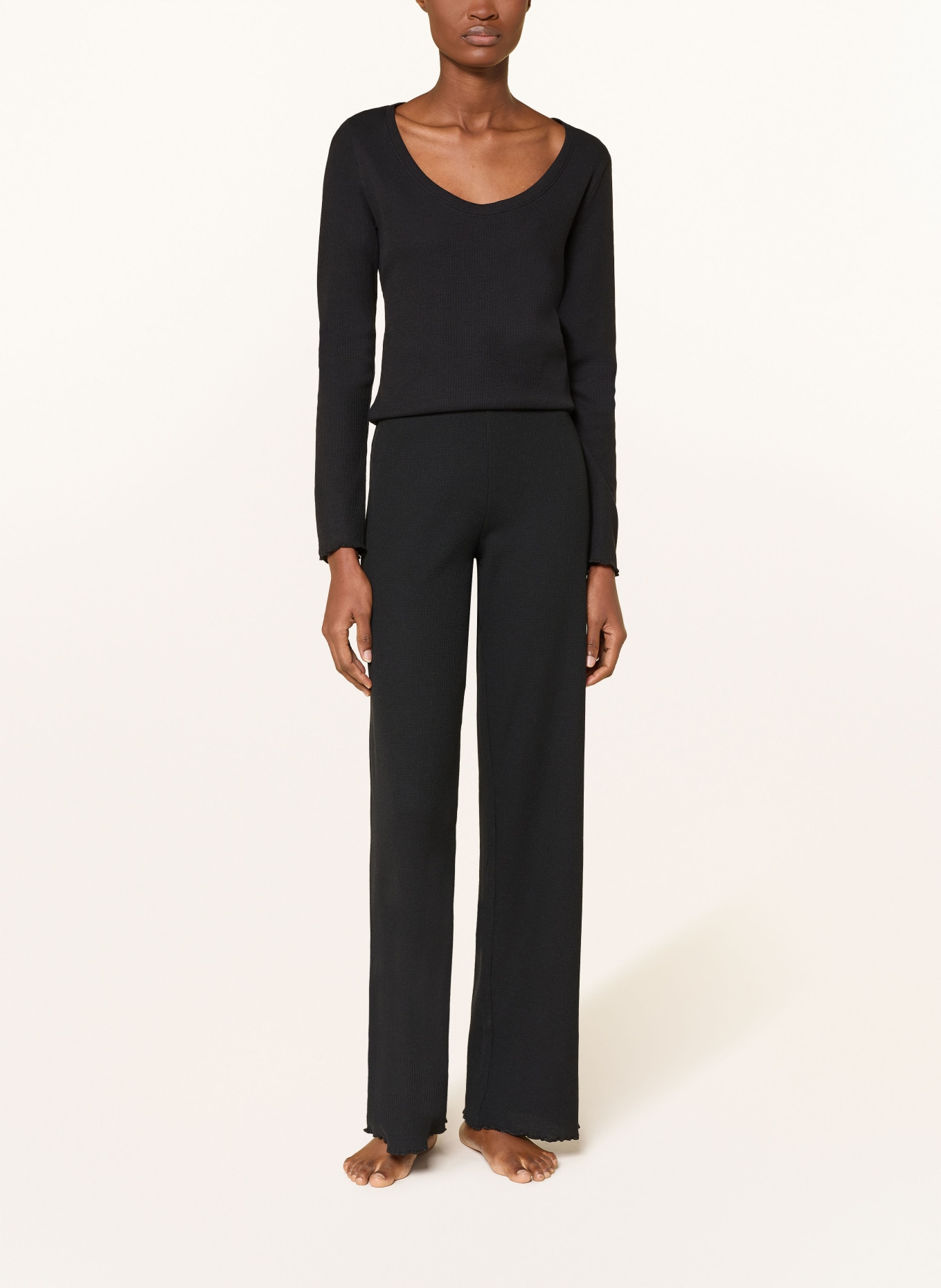 BOSS Spodnie do spania COSY: CZARNY