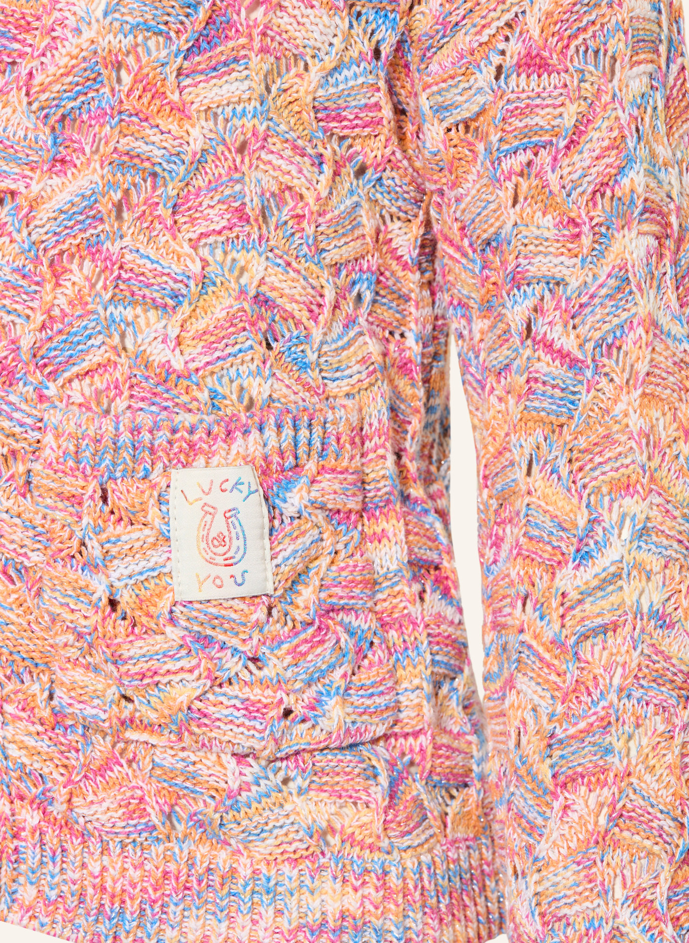 SCOTCH & SODA Strickjacke mit Glitzergarn: ORANGE / PINK / BLAU