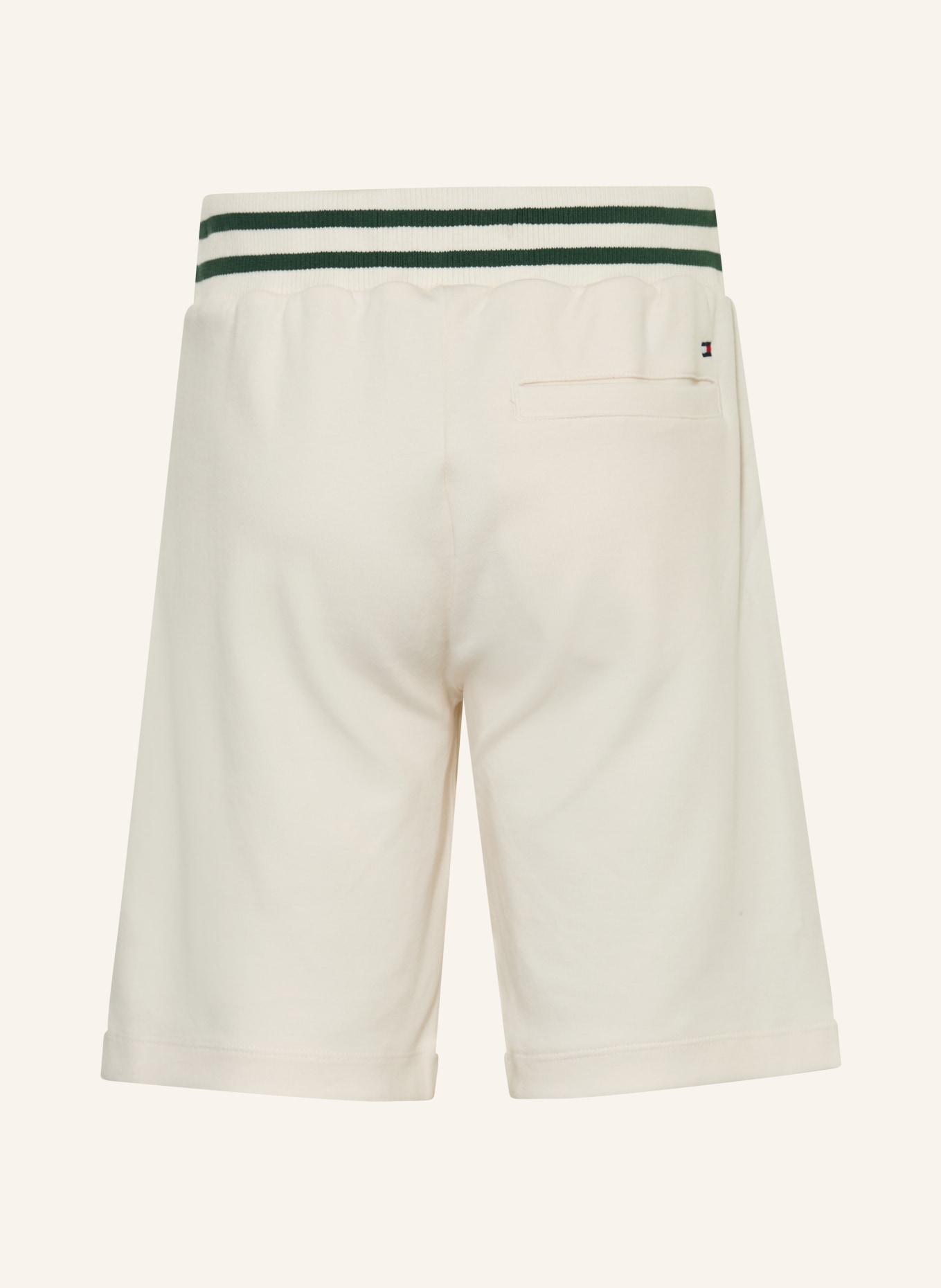 TOMMY HILFIGER šortky: BÍLÁ / ZELENÁ