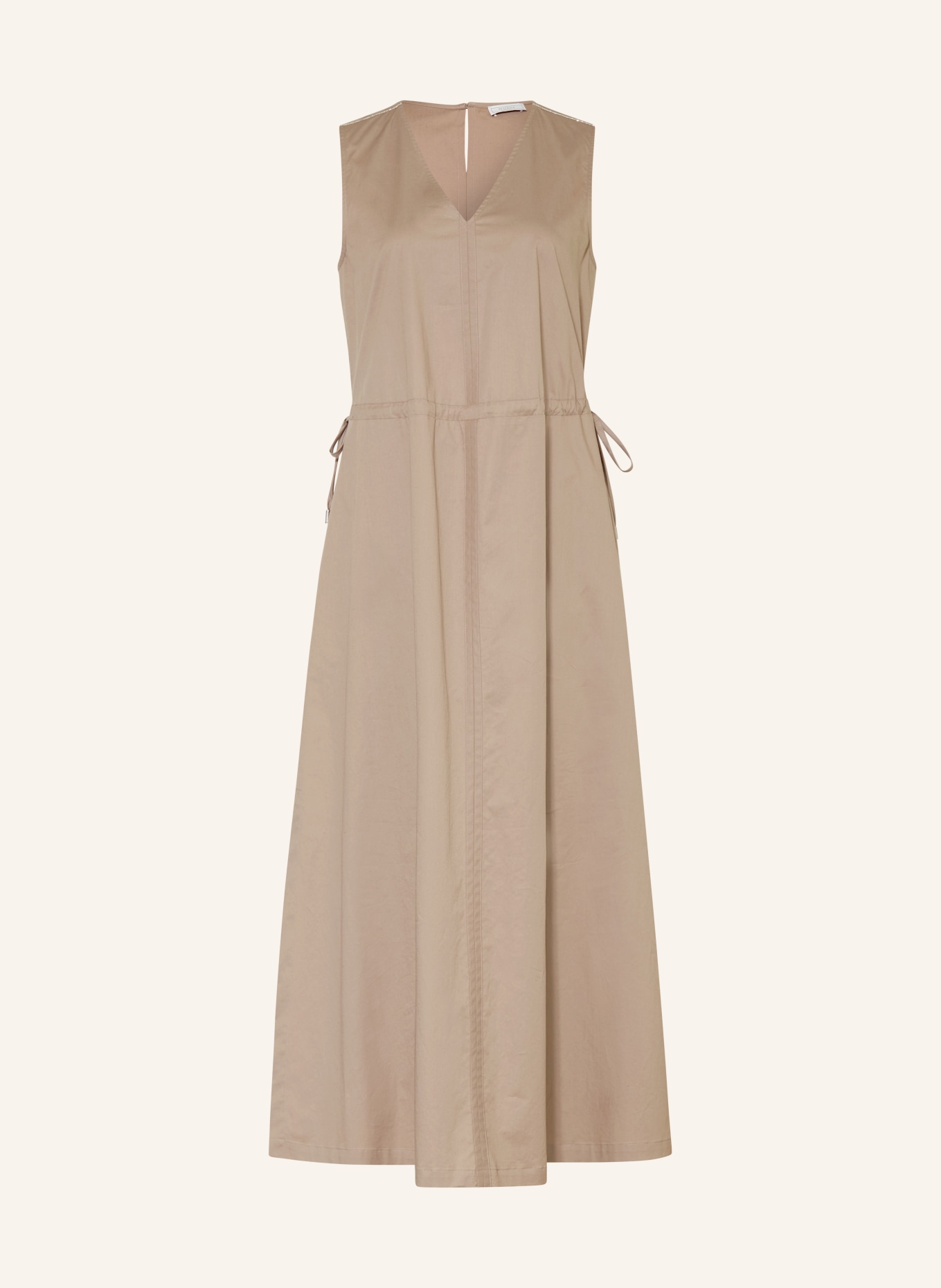 PESERICO Šaty s ozdobnými kameny: SVĚTLE HNĚDÁ