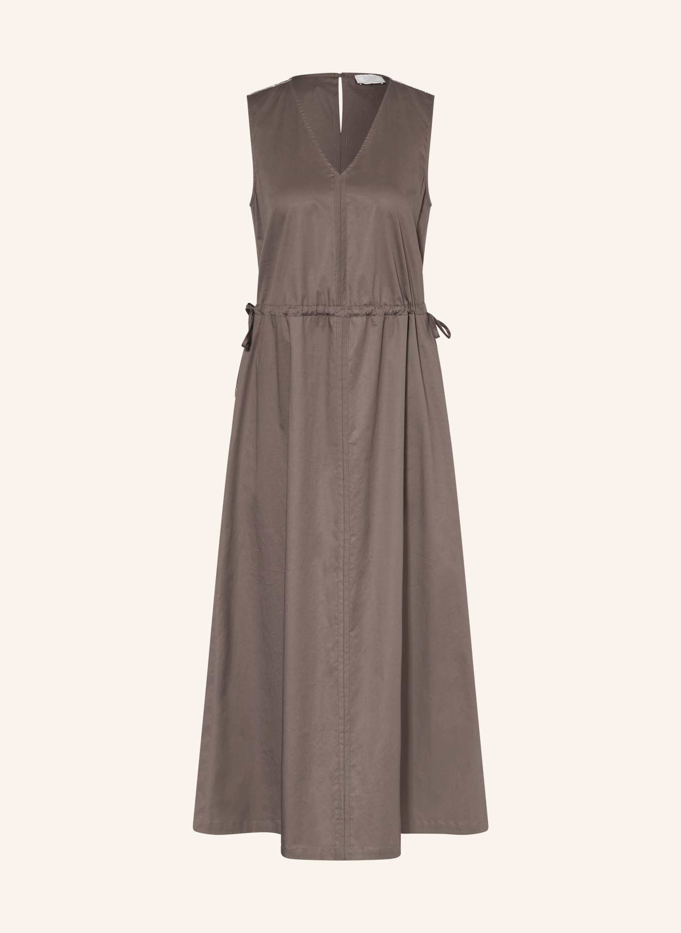 PESERICO Šaty s ozdobnými kameny: HNĚDÁ