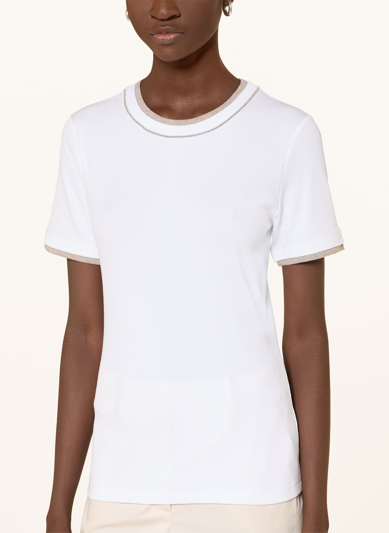 PESERICO Tričko s ozdobnými kameny: BÍLÁ