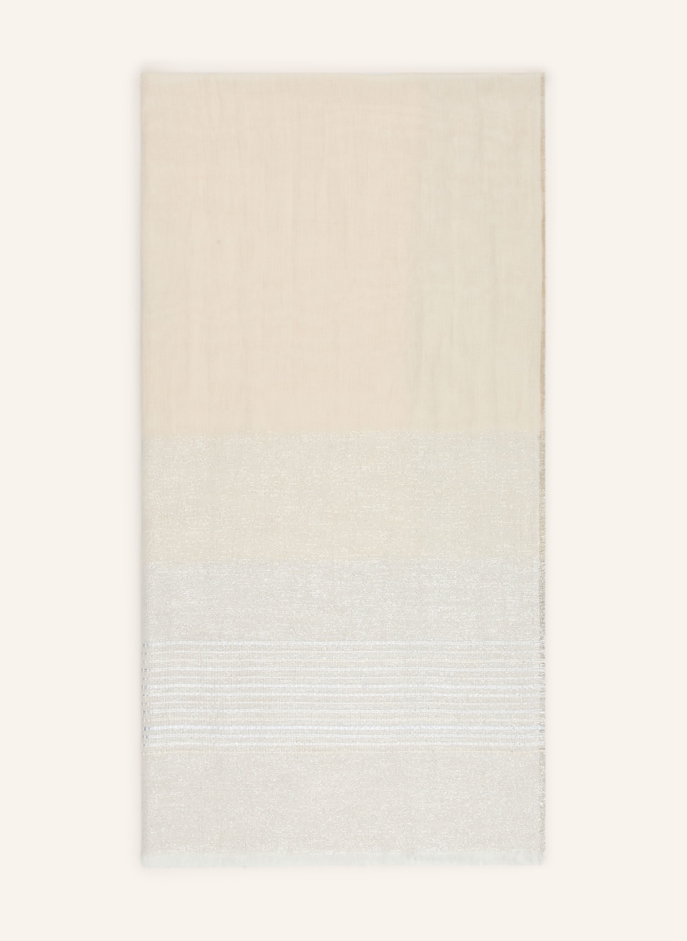 PESERICO Schal mit Glitzergarn: CREME / SILBER