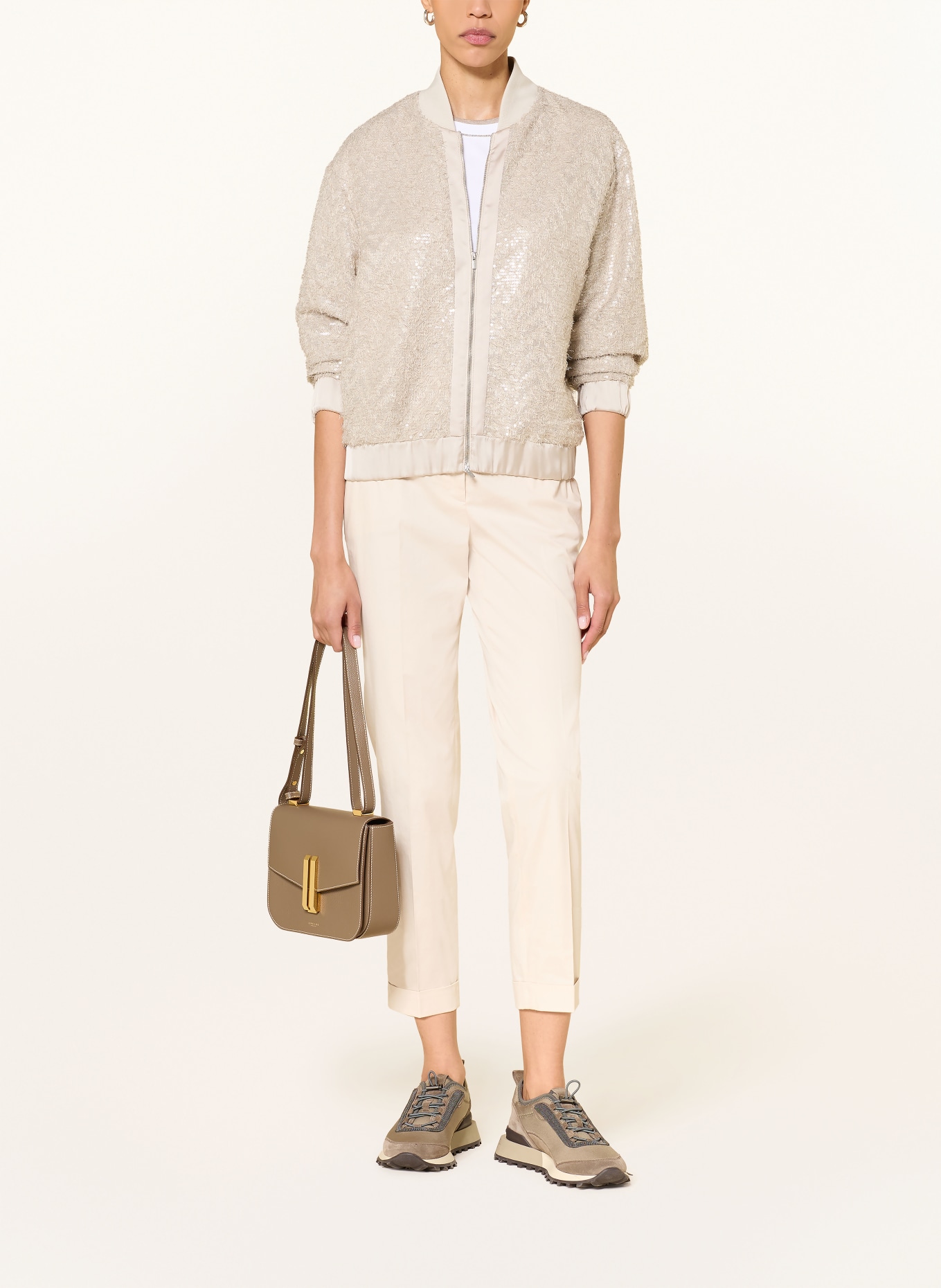 PESERICO Blouson mit Pailletten: BEIGE