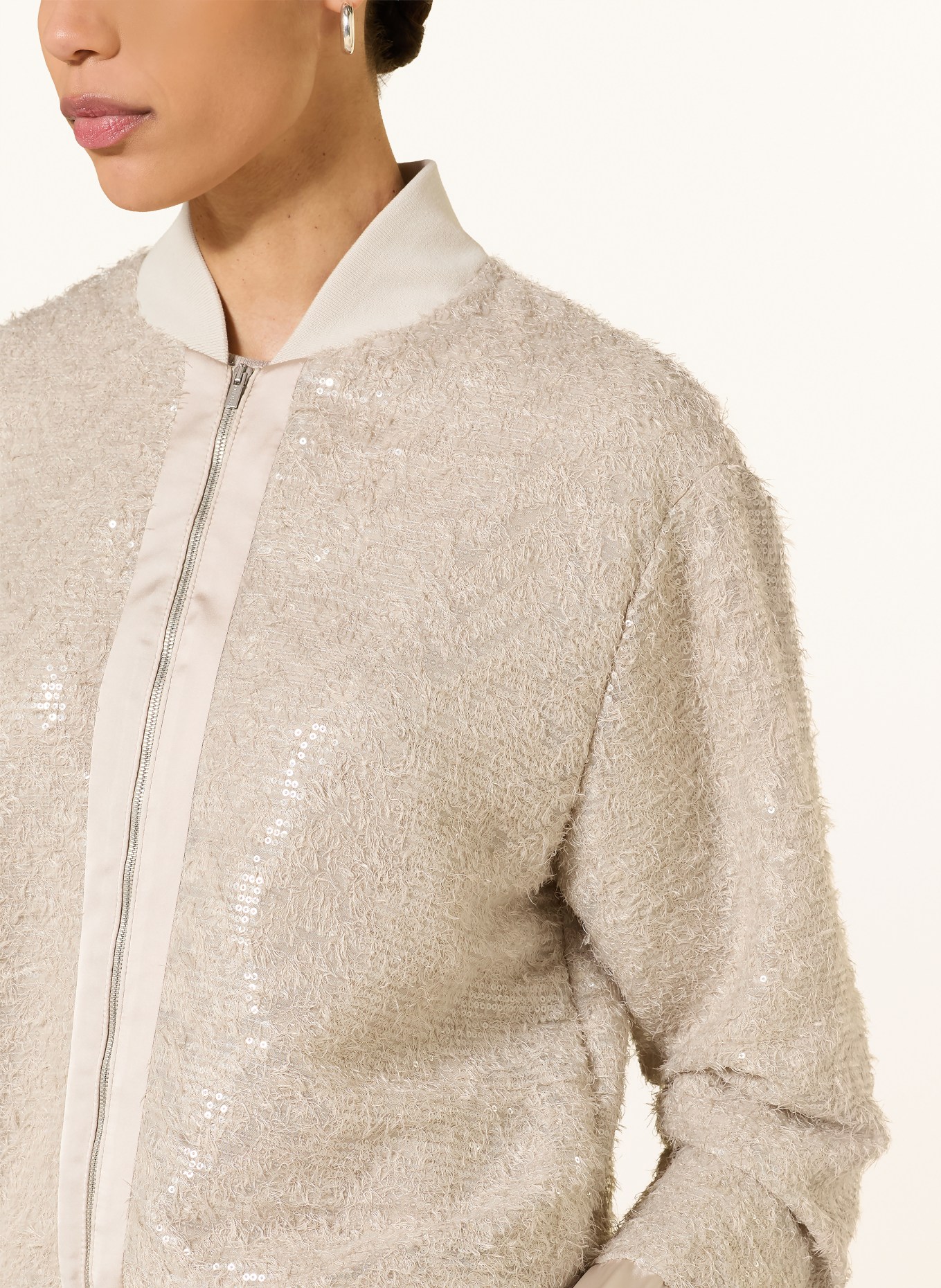 PESERICO Blouson mit Pailletten: BEIGE