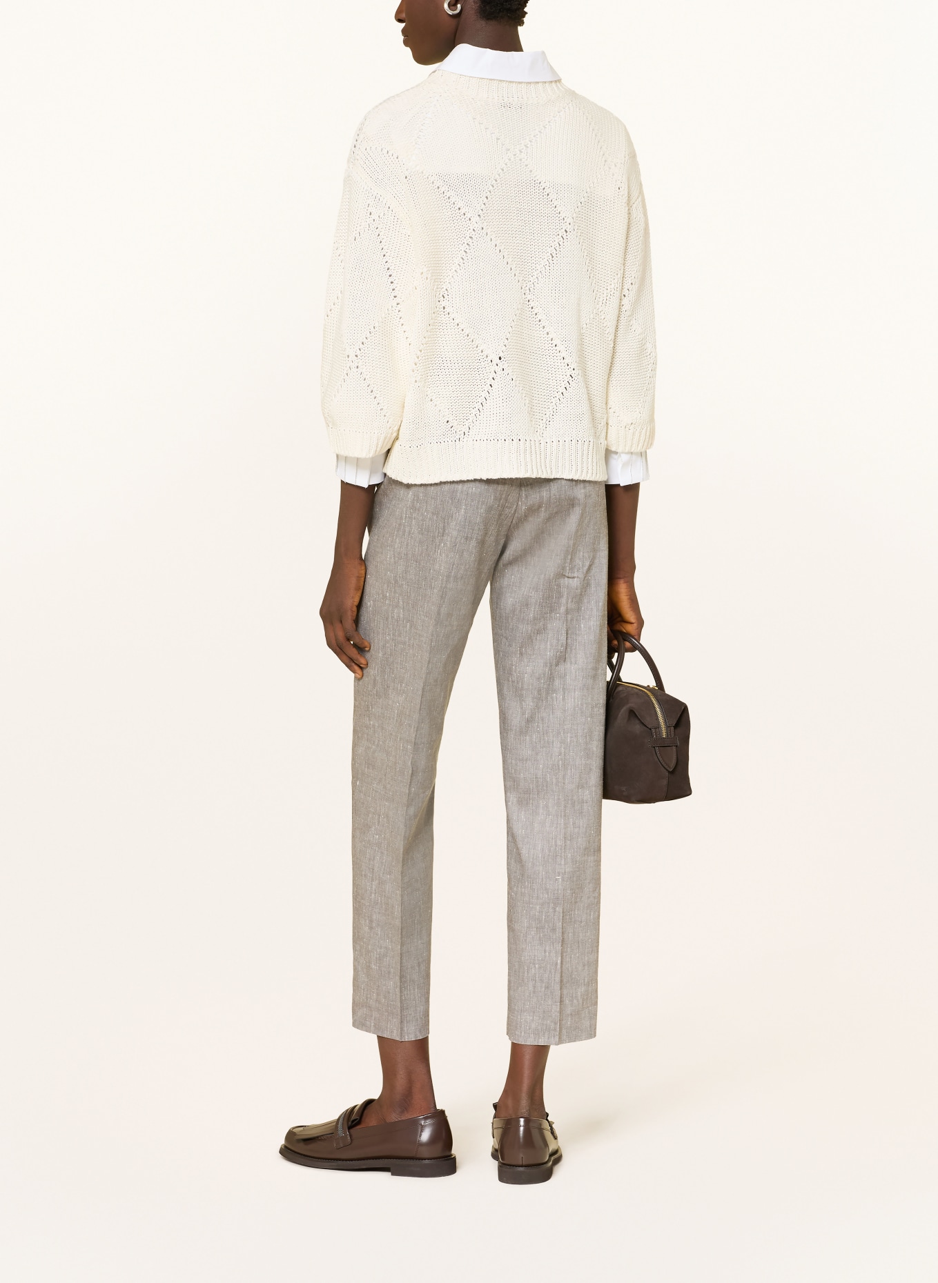 PESERICO spodnie: SZAROBRĄZOWY