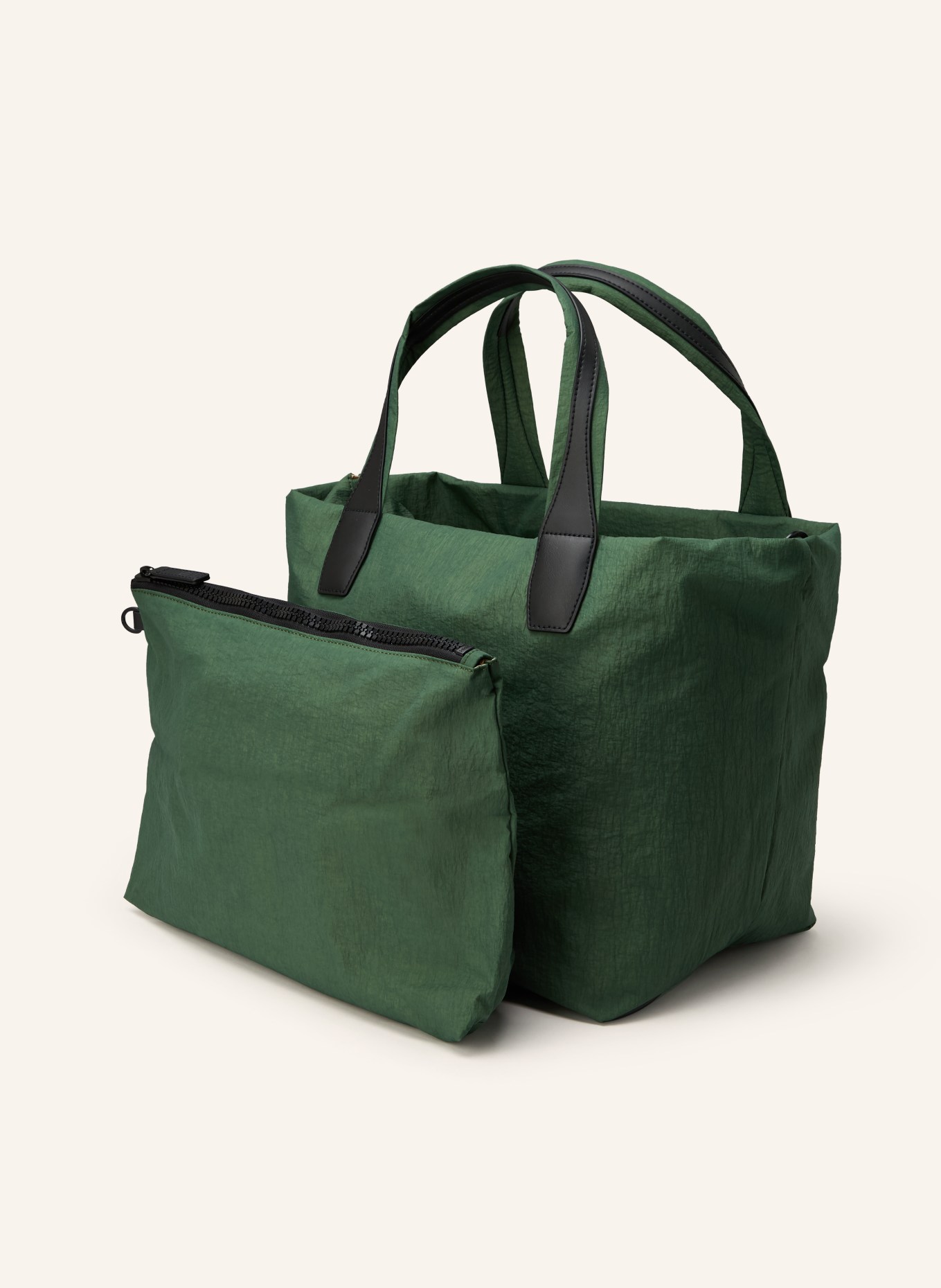 Vee Collective Shopper PORTER ESSENCE MEDIUM mit Pouch: DUNKELGRÜN / SCHWARZ