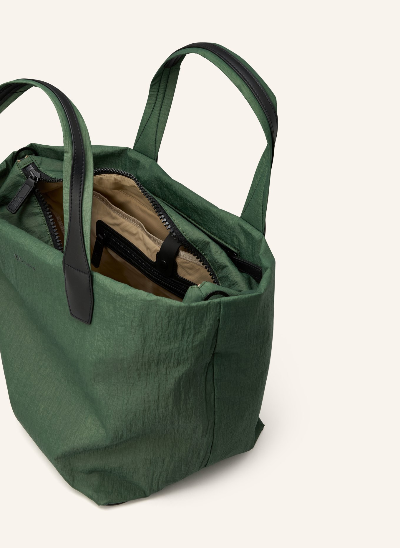 Vee Collective Shopper PORTER ESSENCE MEDIUM mit Pouch: DUNKELGRÜN / SCHWARZ