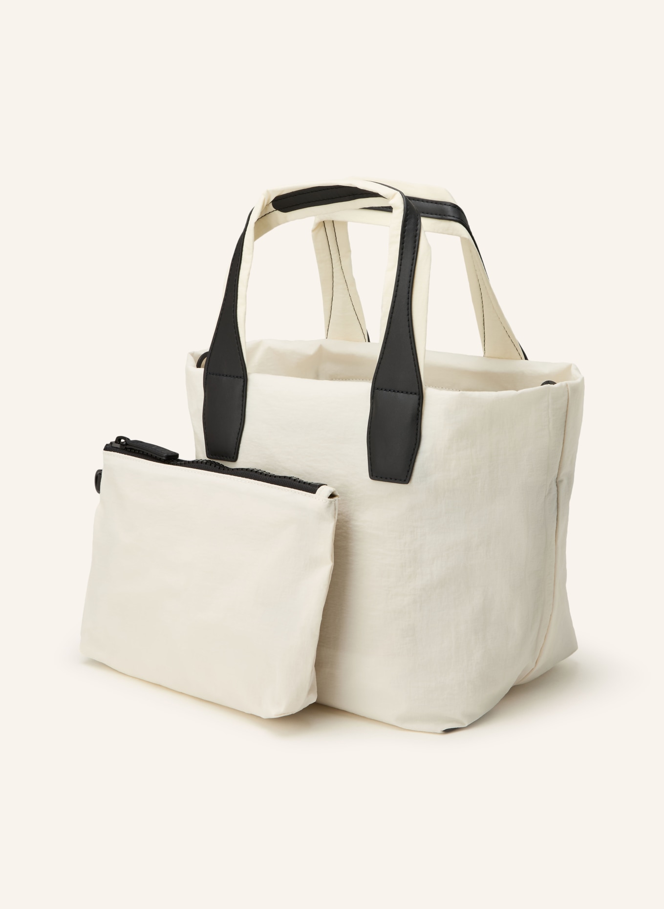 Vee Collective PORTER ESSENCE SMALL shopper with pouch: ECRU / BLACK