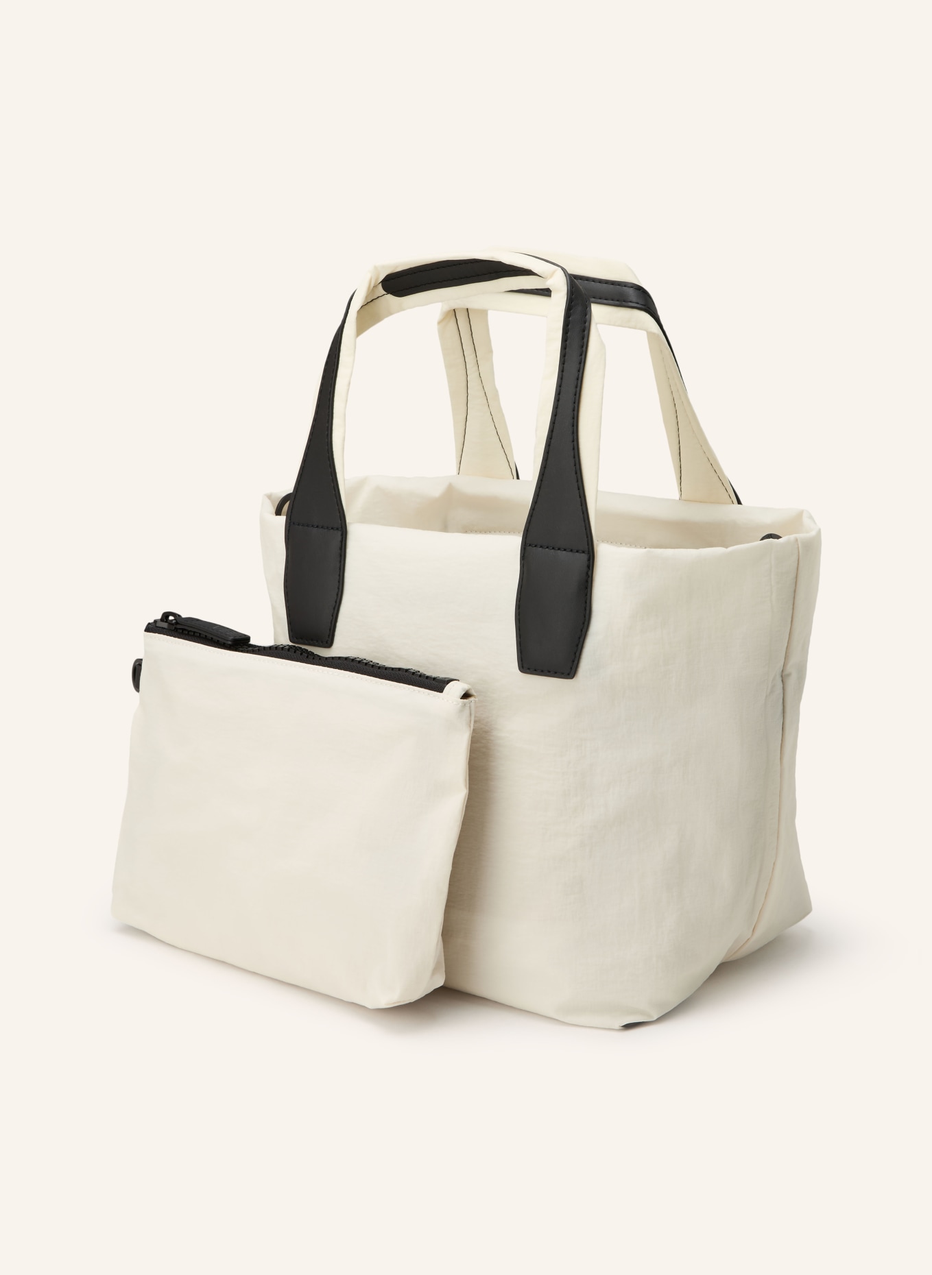 Vee Collective PORTER ESSENCE SMALL shopper with pouch: ECRU / BLACK