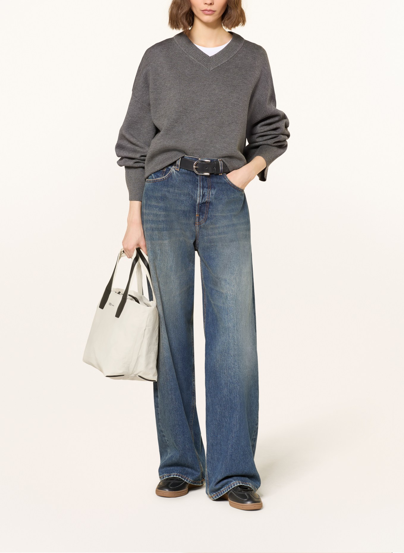 Vee Collective Shopper PORTER ESSENCE SMALL mit Pouch: ECRU / SCHWARZ