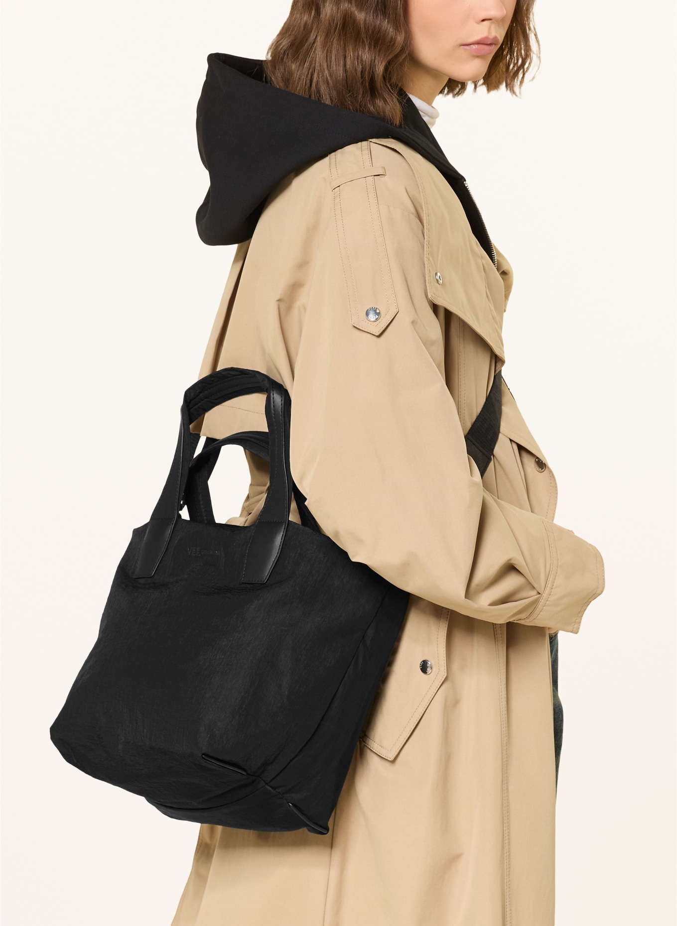 Vee Collective PORTER ESSENCE SMALL shopper with pouch: BLACK