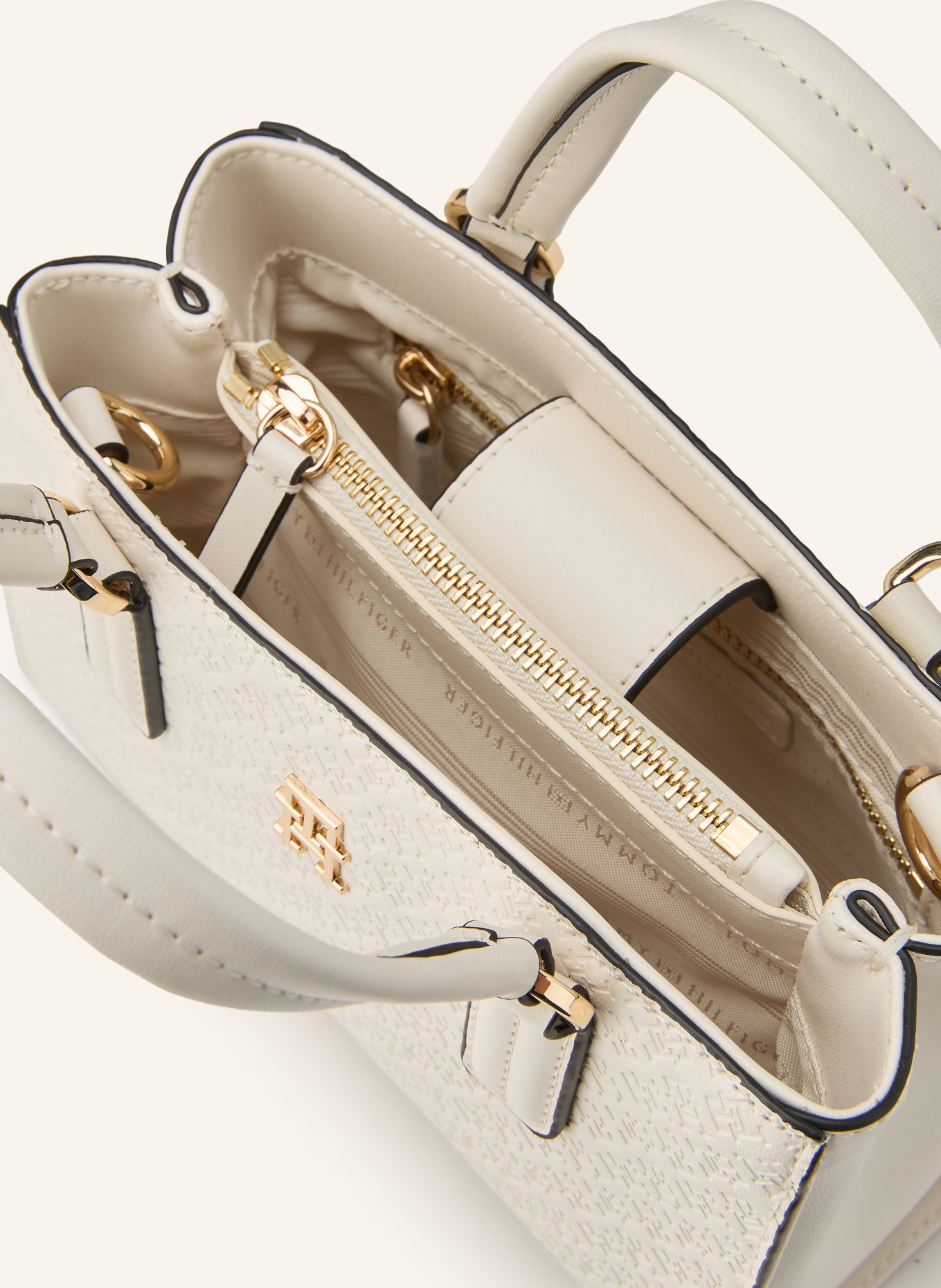 TOMMY HILFIGER Umhängetasche MINI: WEISS / GOLD