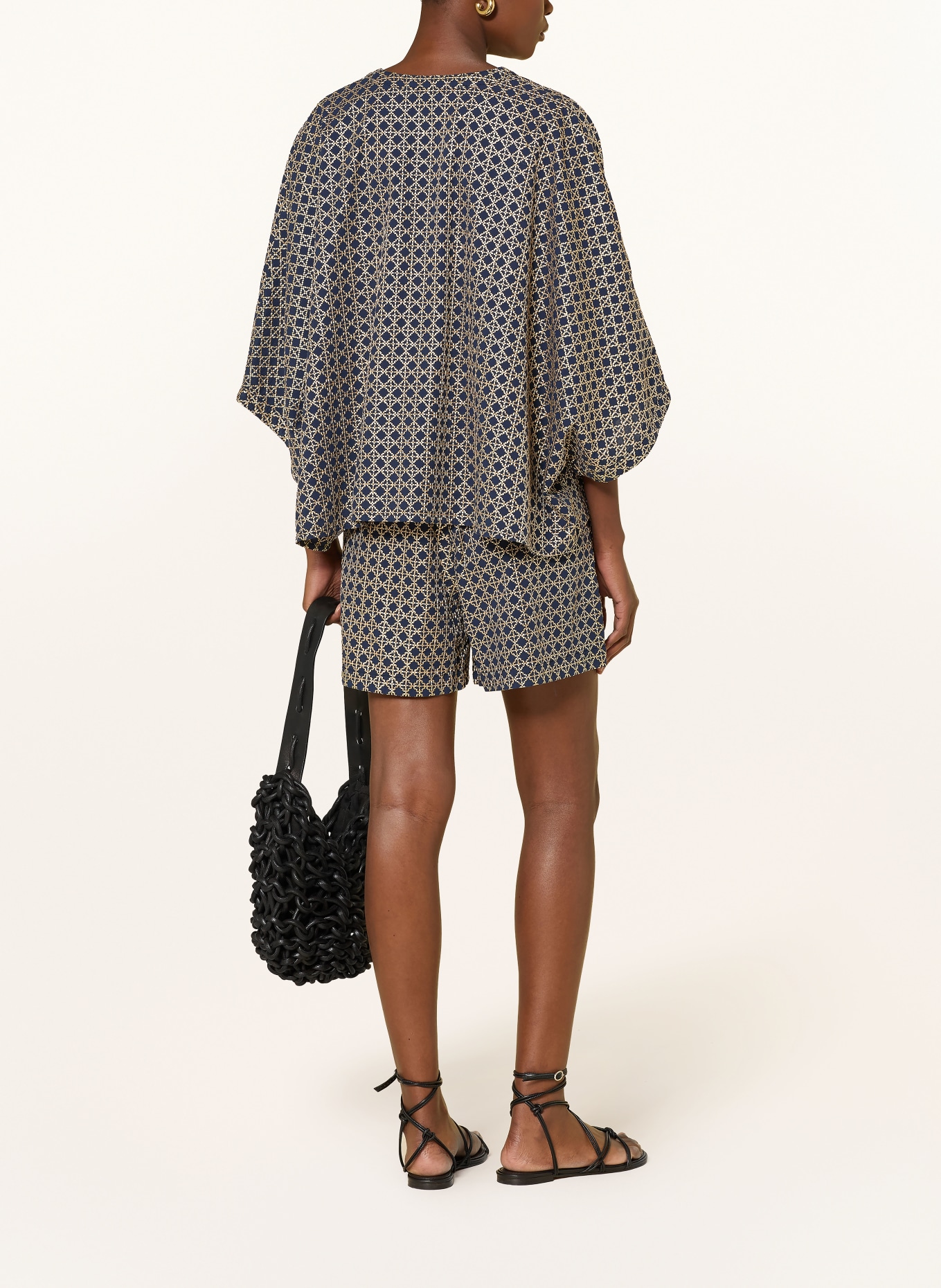 Greek Archaic Kori short: BLEU FONCÉ / OR