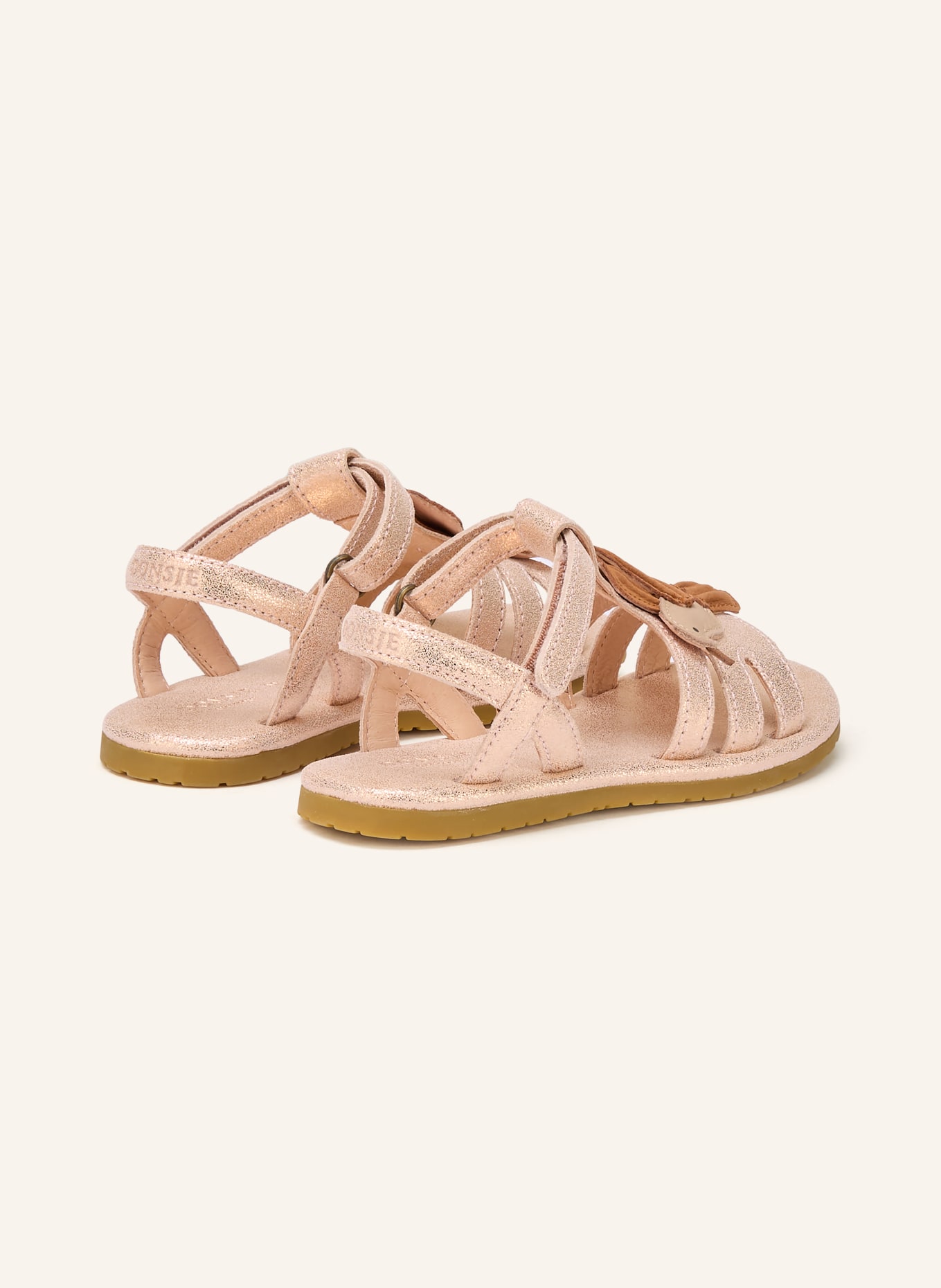 DONSJE Sandales ILES: ROSÉ / OR / MARRON