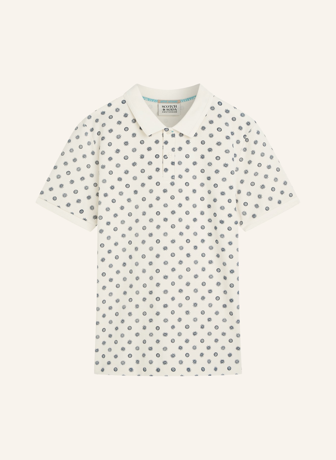 SCOTCH & SODA Piqué-Poloshirt Regular Fit: WEISS / DUNKELBLAU